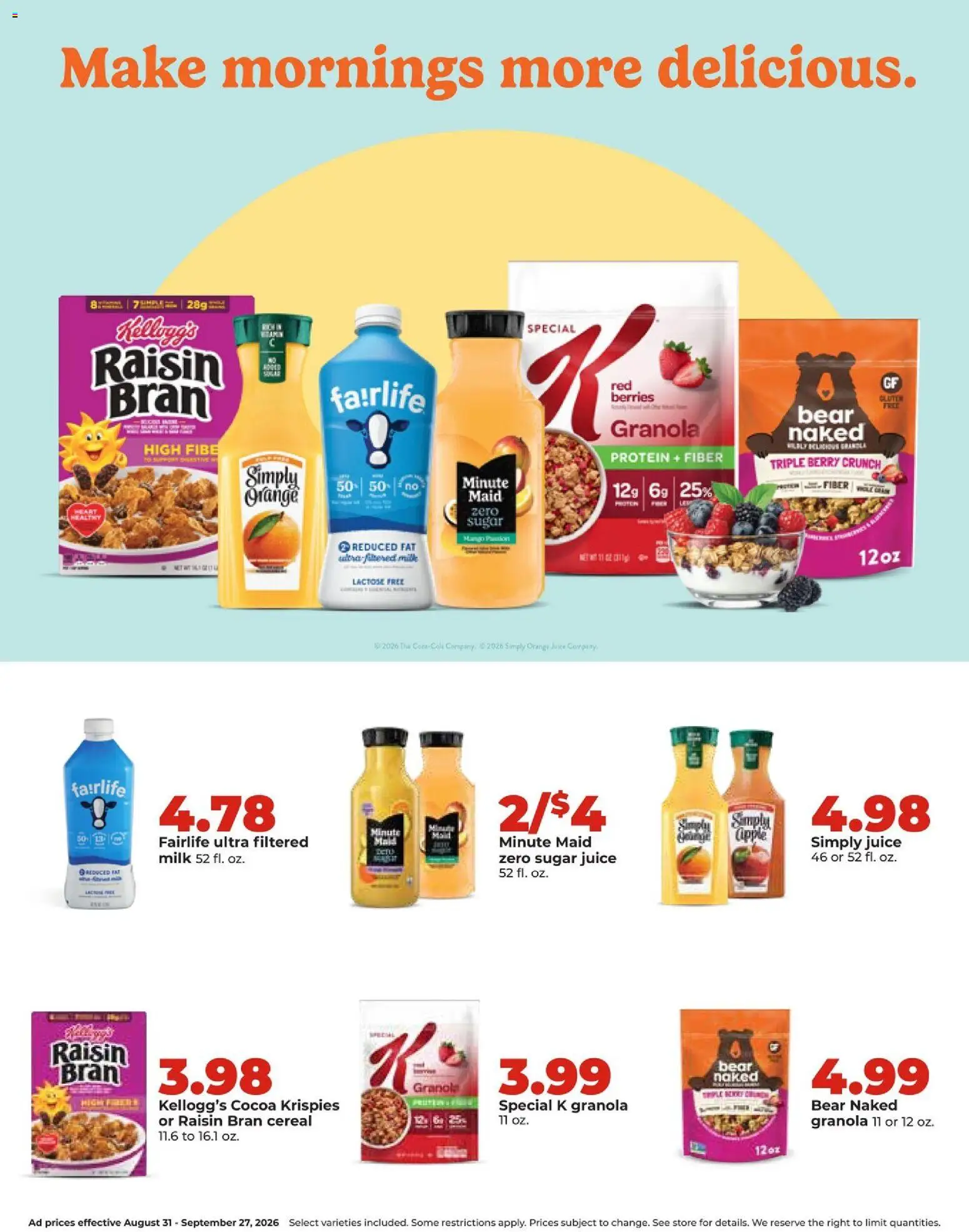 HyVee Monthly Ad - valid from 08/31/2026 | Page: 5 | Products: Orange juice, Milk, Cocoa, Sugar