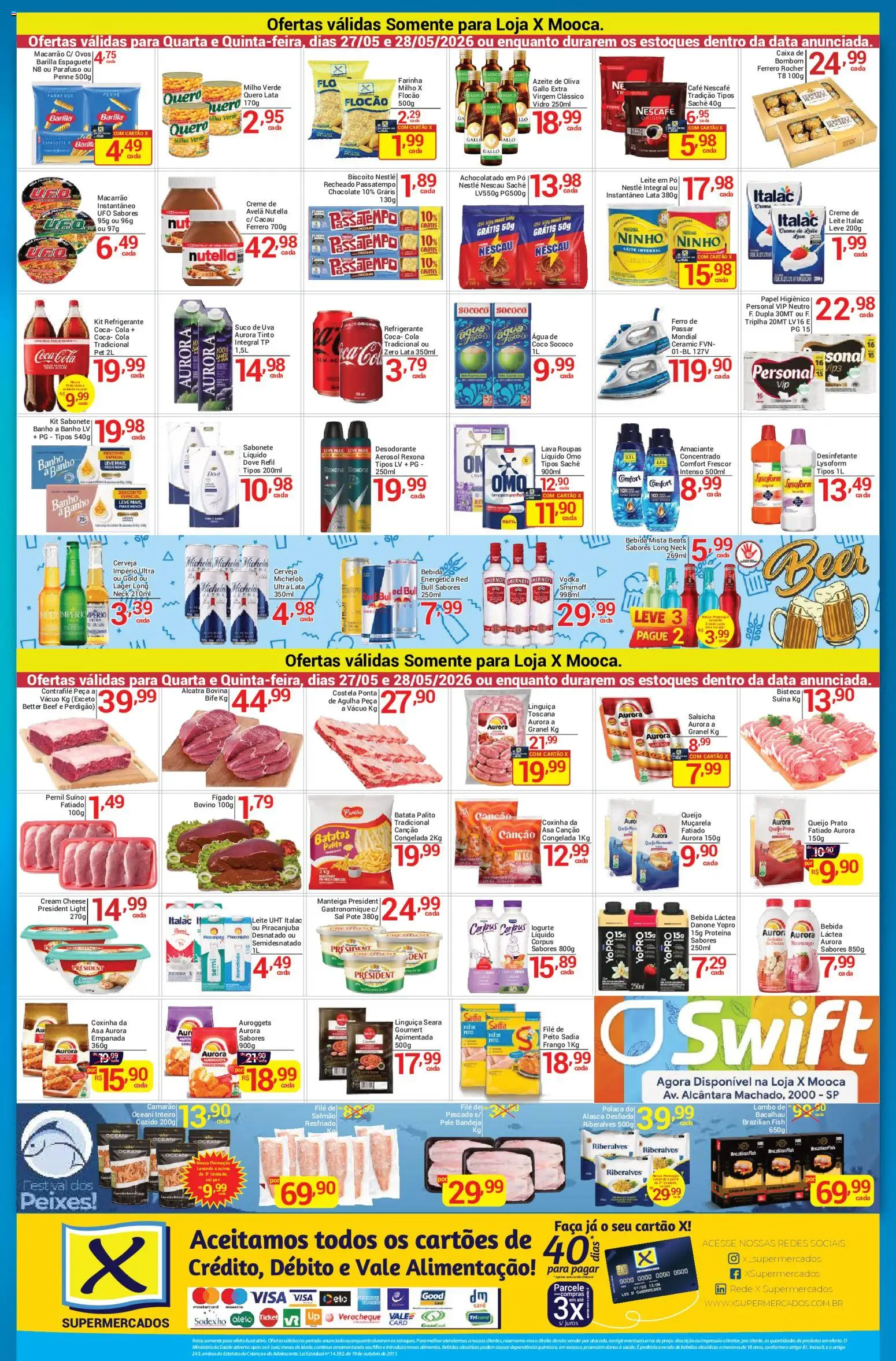 X Supermercados Folheto - válido de 27.05.2026 | Página: 2 | Produtos: Faca, Sabonete, Vodka, Frango