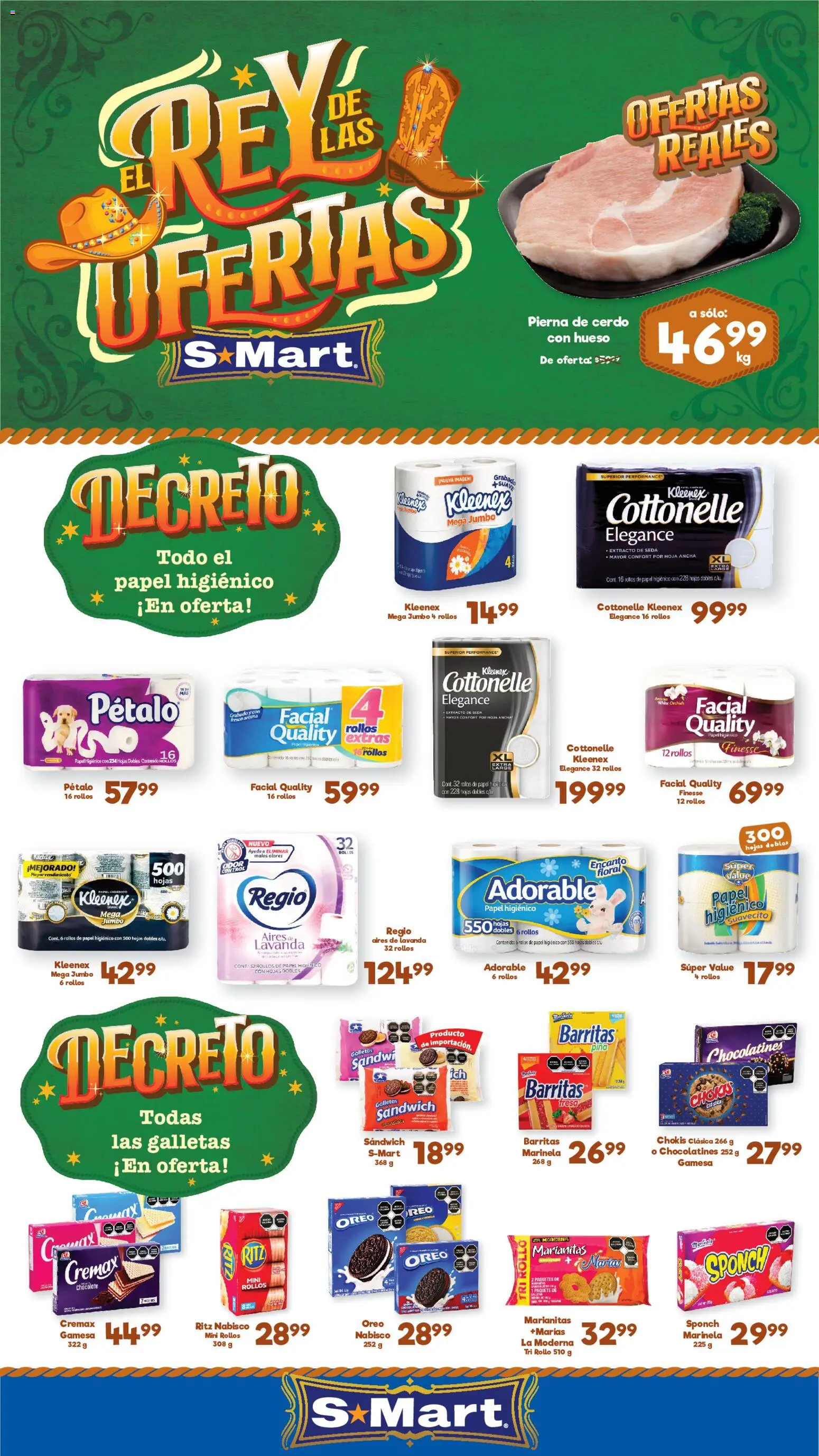 Nuevas ofertas de S-Mart válidas en toda la República Mexicana desde el 07/06/2026. ¡Encuentra las mejores ofertas en S-Mart folleto Ofertas de feria Monterrey! | Página: 1 | Productos: Chocolate, Cerdo, Piña, Galletas