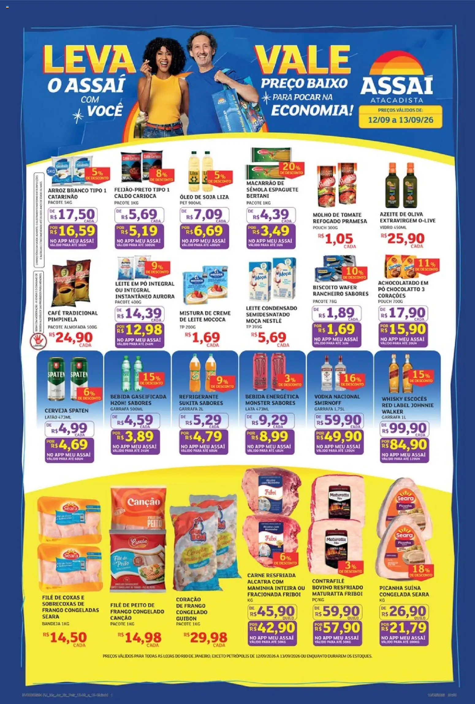 Assaí Atacadista Folheto - válido de 12/09/2026 | Página: 1 | Produtos: Pó, Whisky, Cerveja, Azeite de oliva