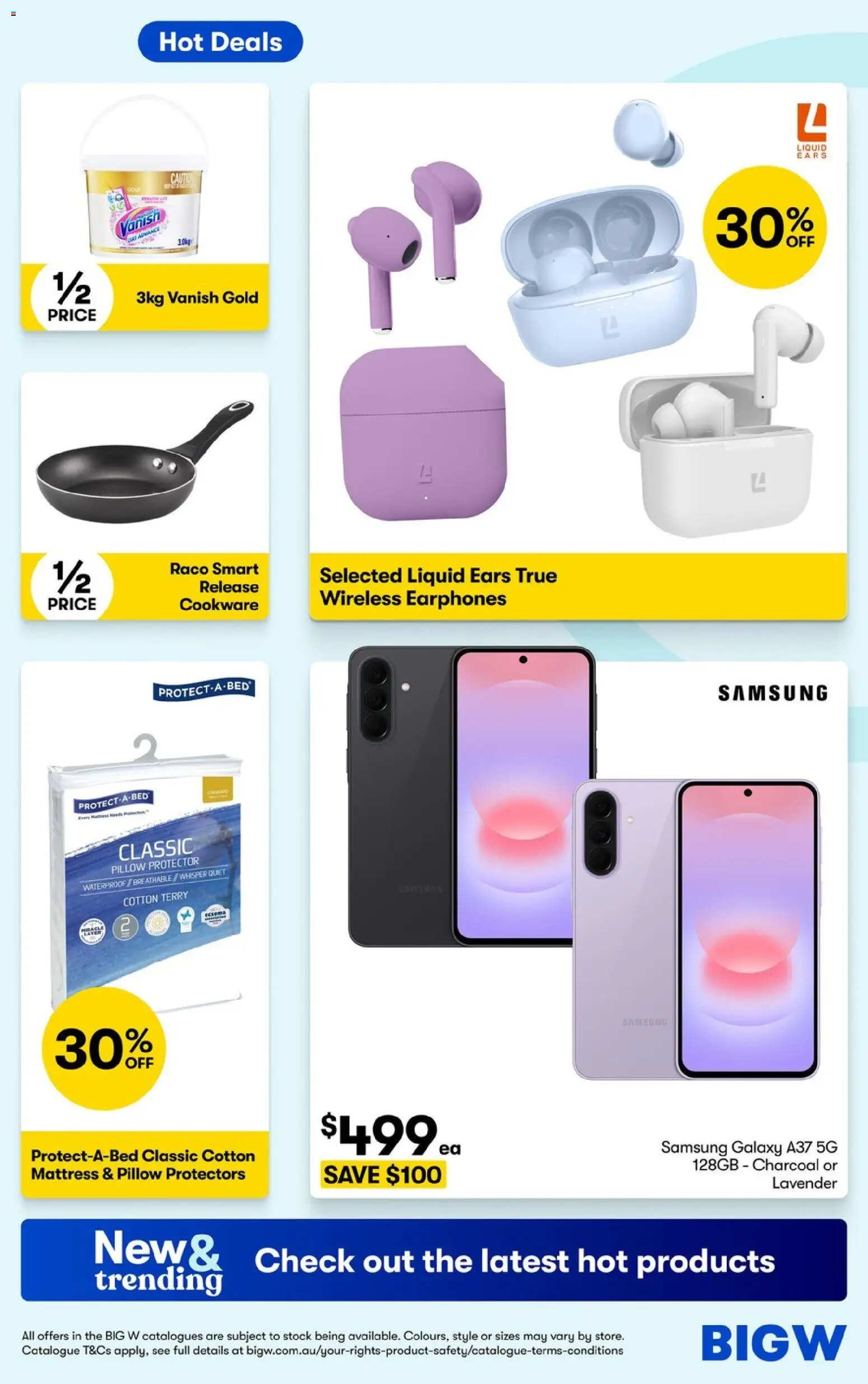 Big W catalogue - valid from 23/07/2026 | Page: 3 | Products: Terry, Earphones, Charcoal, Mattress