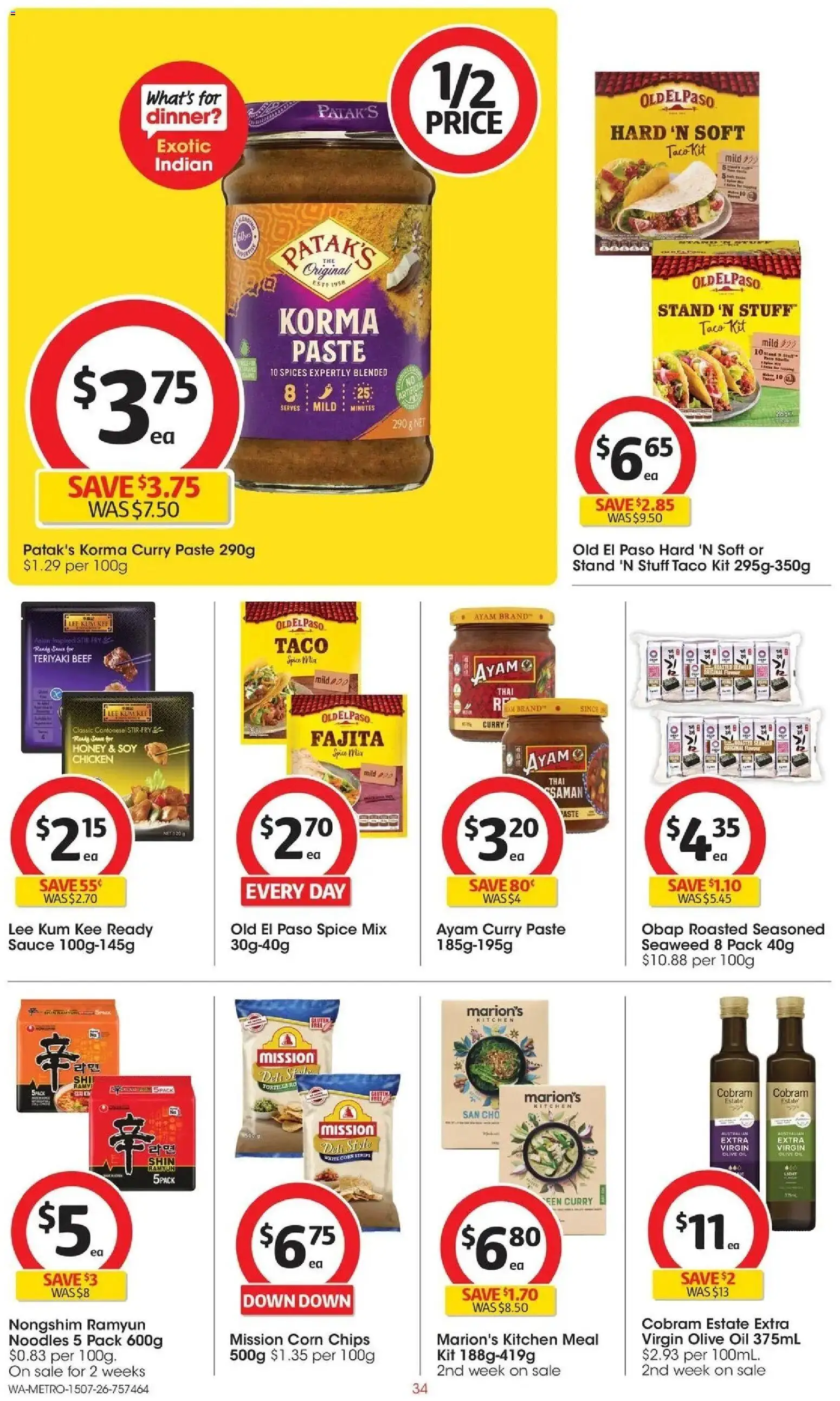 Coles catalogue - valid from 15/07/2026 | Page: 34 | Products: Corn, Oil, Noodles, Sauce
