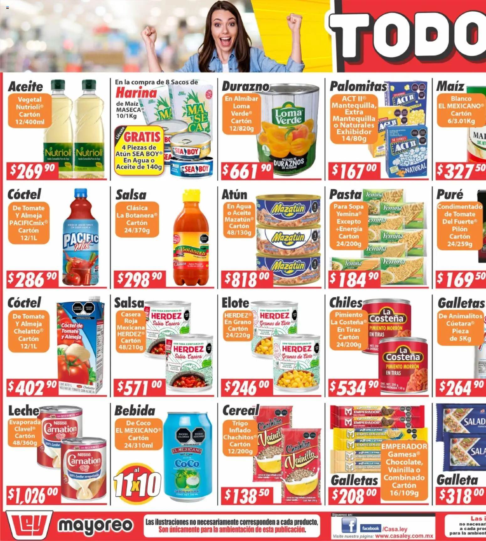 Nuevas ofertas de Casa Ley válidas en toda la República Mexicana desde el 13.04.2026. ¡Encuentra las mejores ofertas en Casa Ley folleto! | Página: 3 | Productos: Sopa, Pimiento morrón, Leche, Aceite