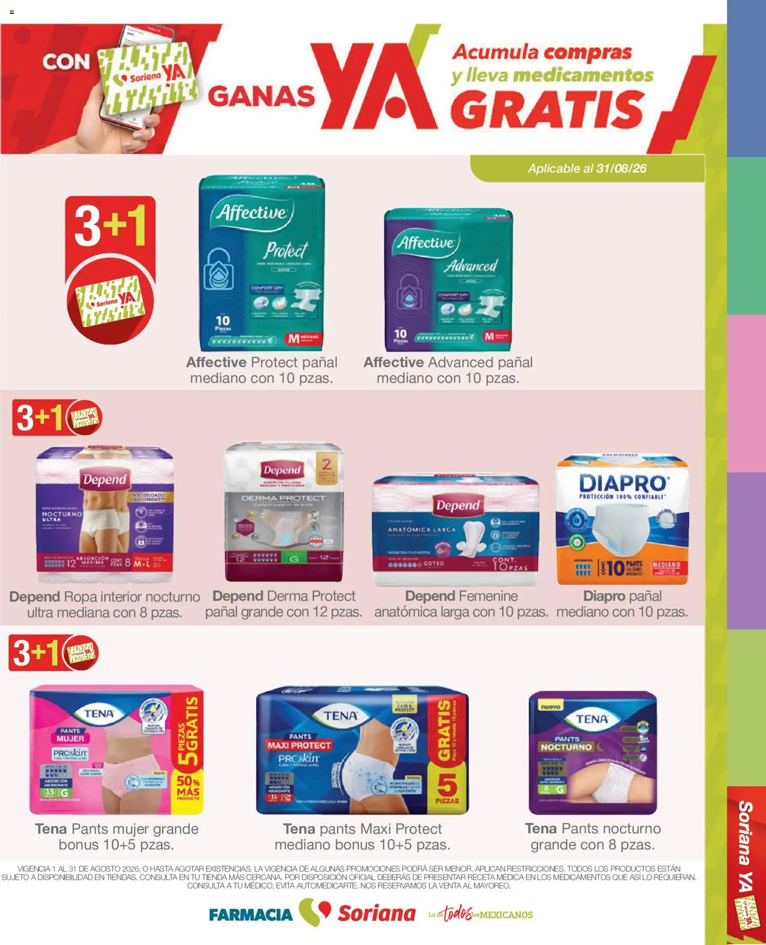Nuevas ofertas de Soriana válidas en toda la República Mexicana desde el 01/08/2026. ¡Encuentra las mejores ofertas en Soriana Folleto Farmacia Soriana Híper Nacional! | Página: 7 | Productos: Ropa, Ropa interior, Pants