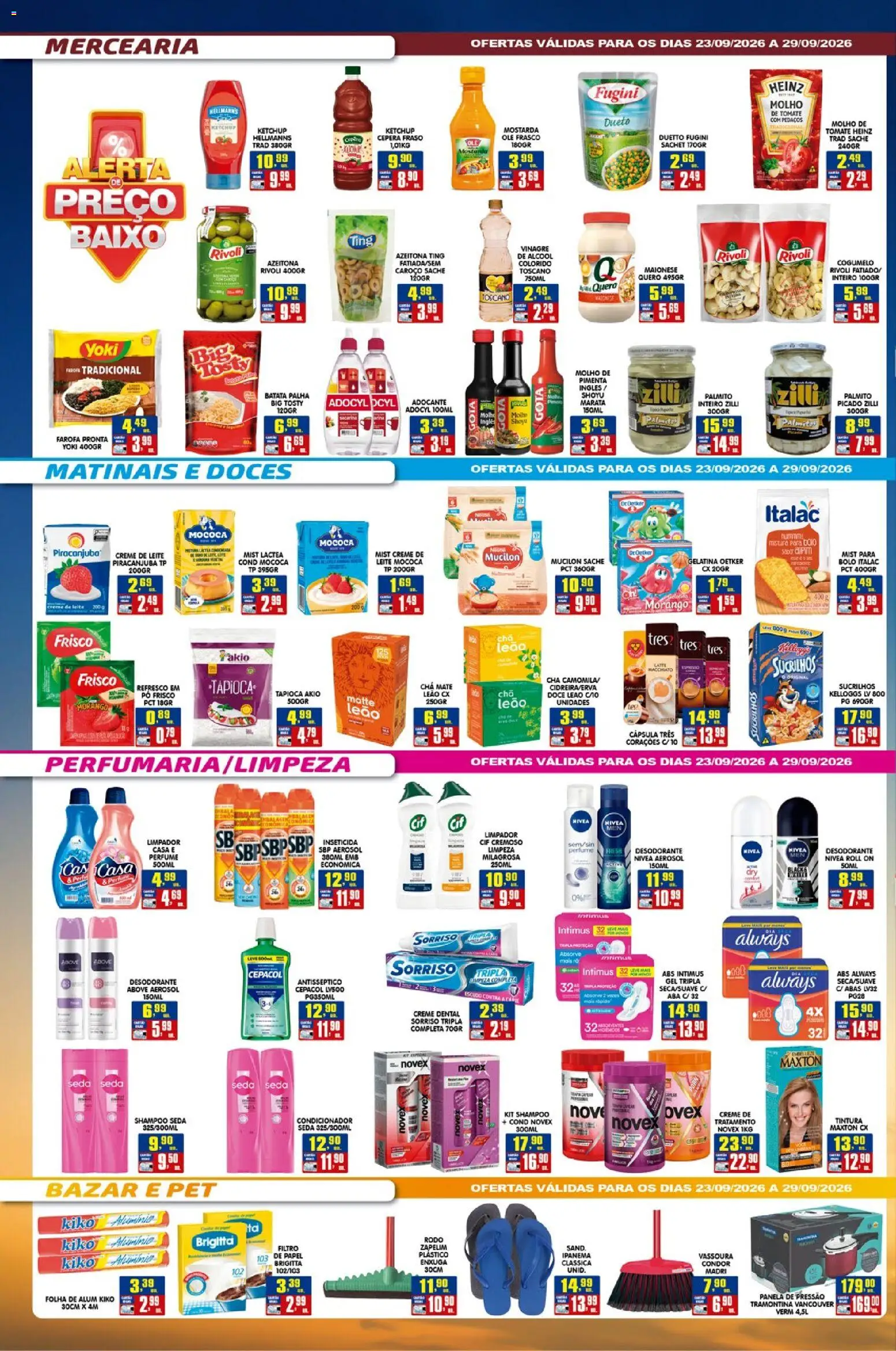 Higa's Supermercado Folheto - válido de 23/09/2026 | Página: 2 | Produtos: Álcool, Panela, Doce, Farofa