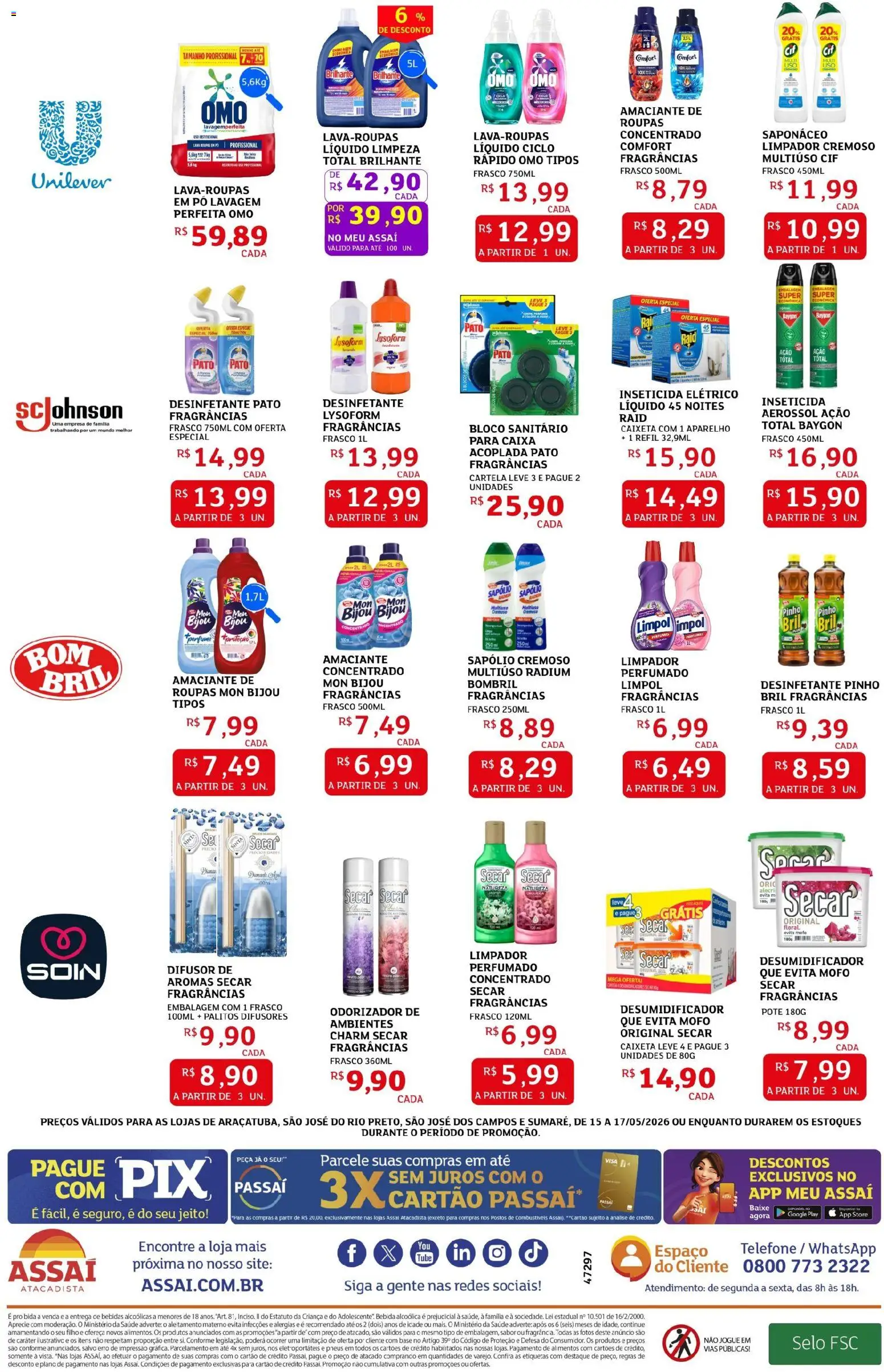 Assaí Atacadista Folheto - válido de 15.05.2026 | Página: 4 | Produtos: Amaciante de roupas, Base, Roupas, Bebida