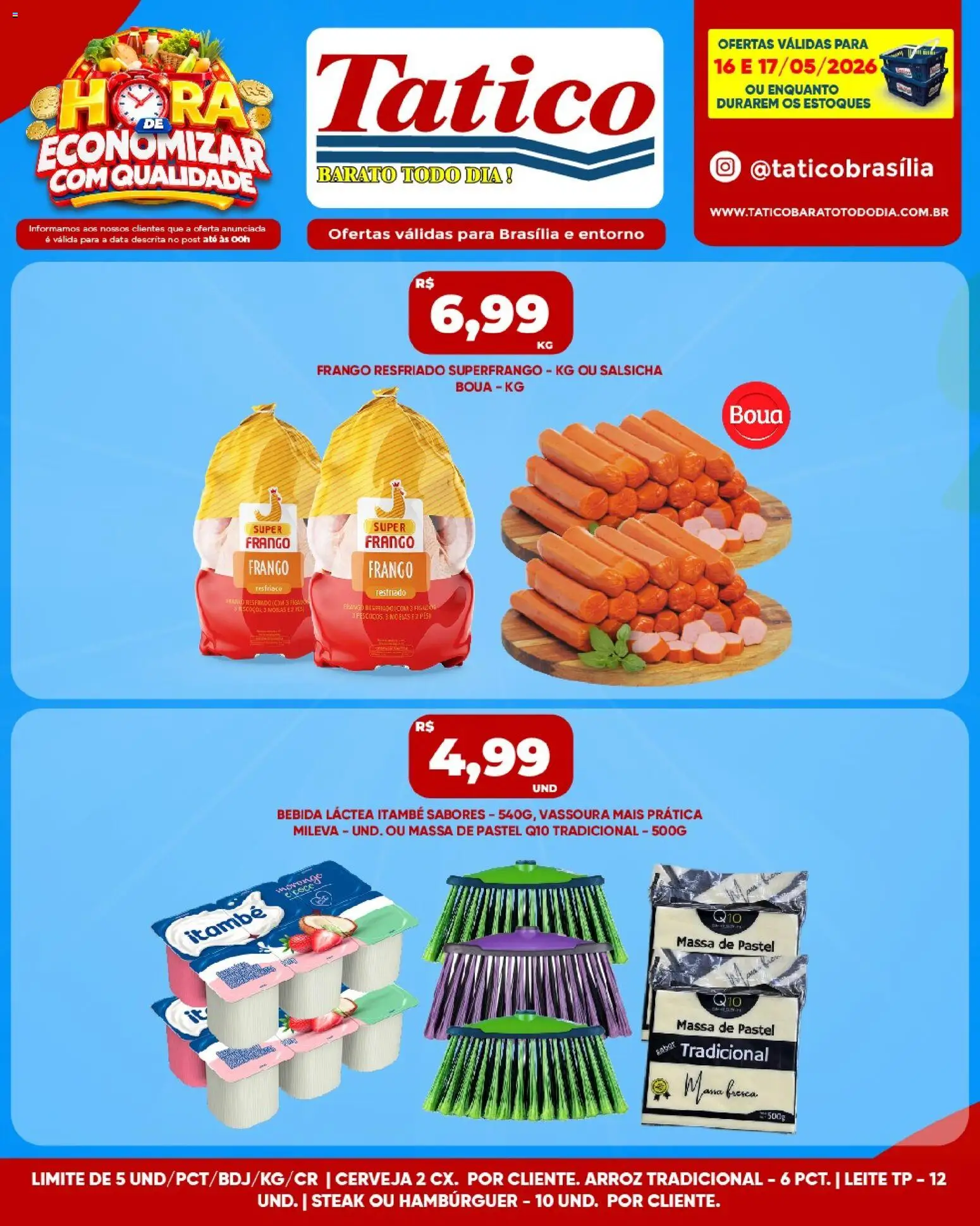 Tatico Folheto - válido de 16.05.2026 | Página: 7 | Produtos: Leite, Arroz, Massa de pastel, Vassoura