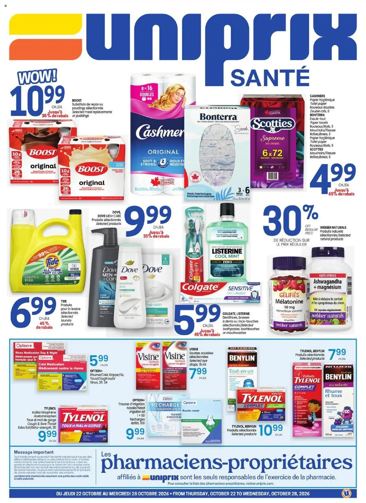 Uniprix flyer valid from Oct 22, 2026 | Page: 1