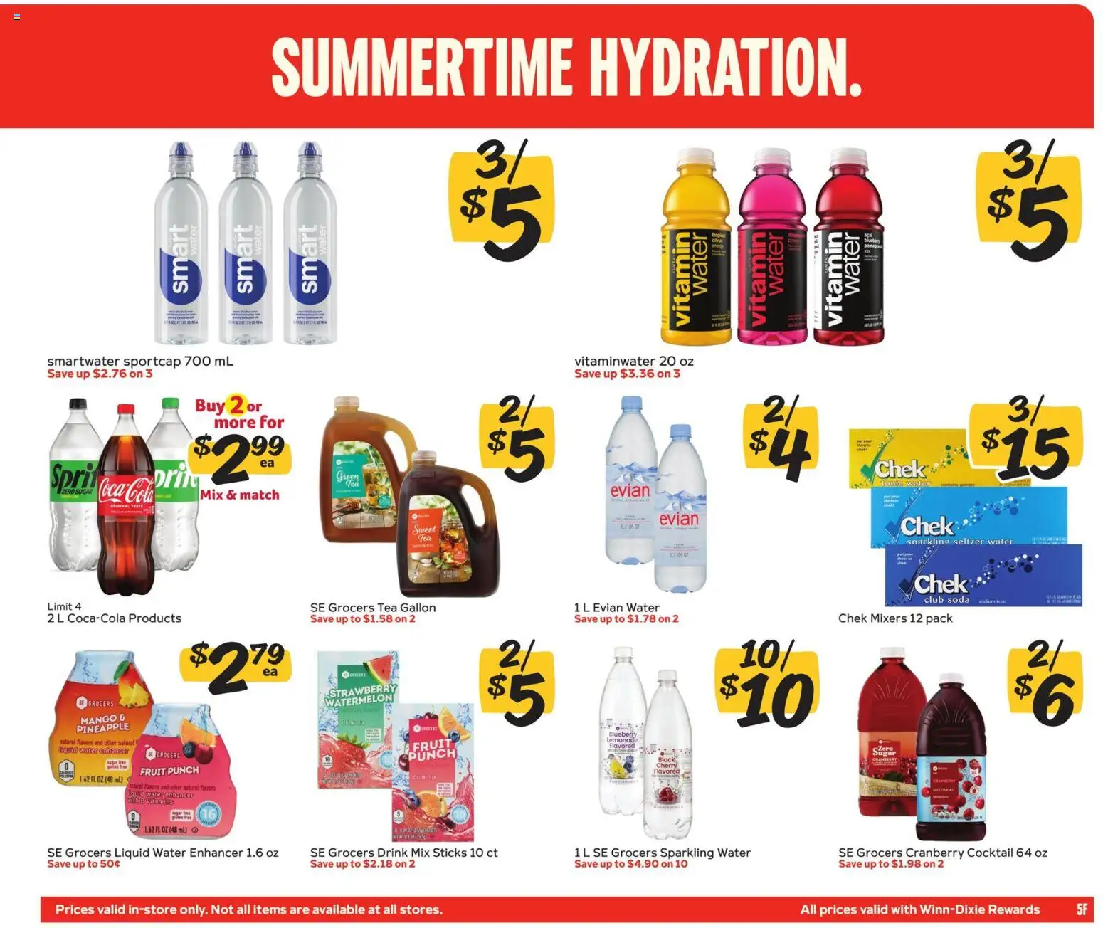 Winn Dixie In-Store Flyer - valid from 08/05/2026 | Page: 5 | Products: Vitamin, Tea, Pineapple, Water