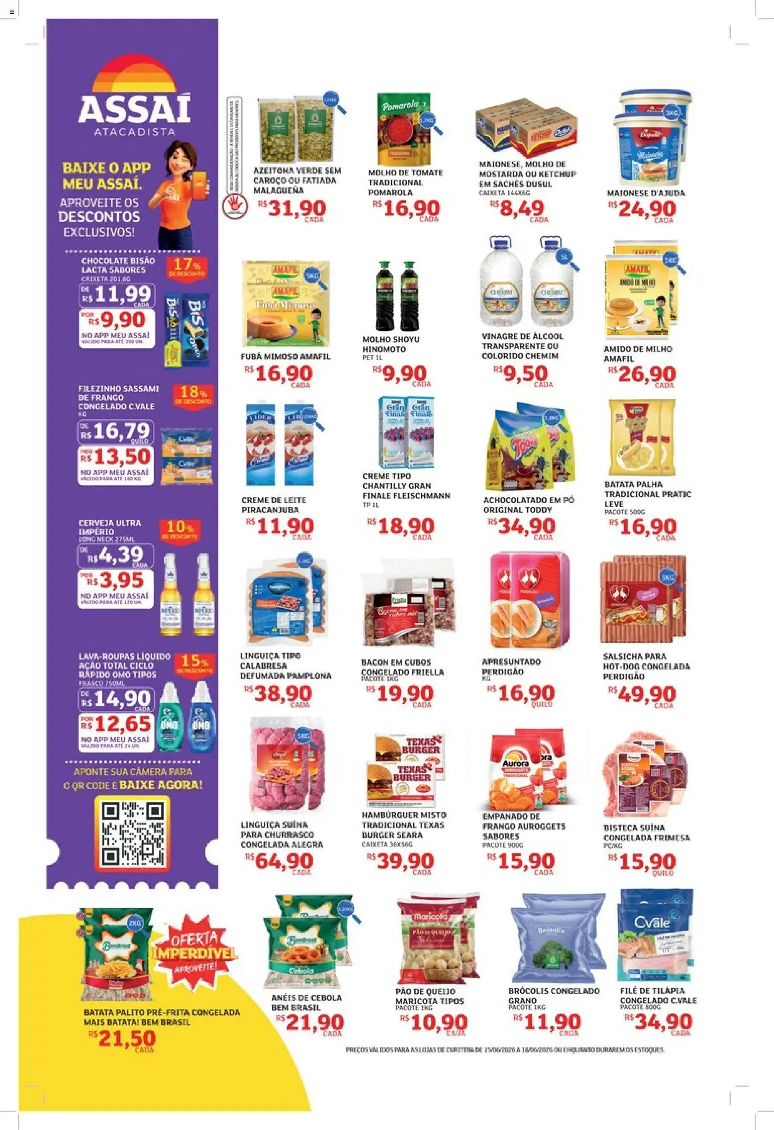 Assaí Atacadista Folheto - válido de 15.06.2026 | Página: 2 | Produtos: Fubá, Vinagre, Batata, Maionese
