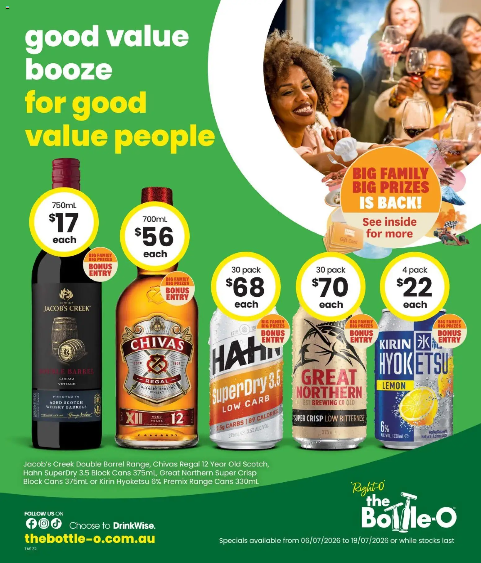 The Bottle-O catalogue - valid from 06/07/2026 | Page: 1 | Products: Vodka, Lemon, Scotch
