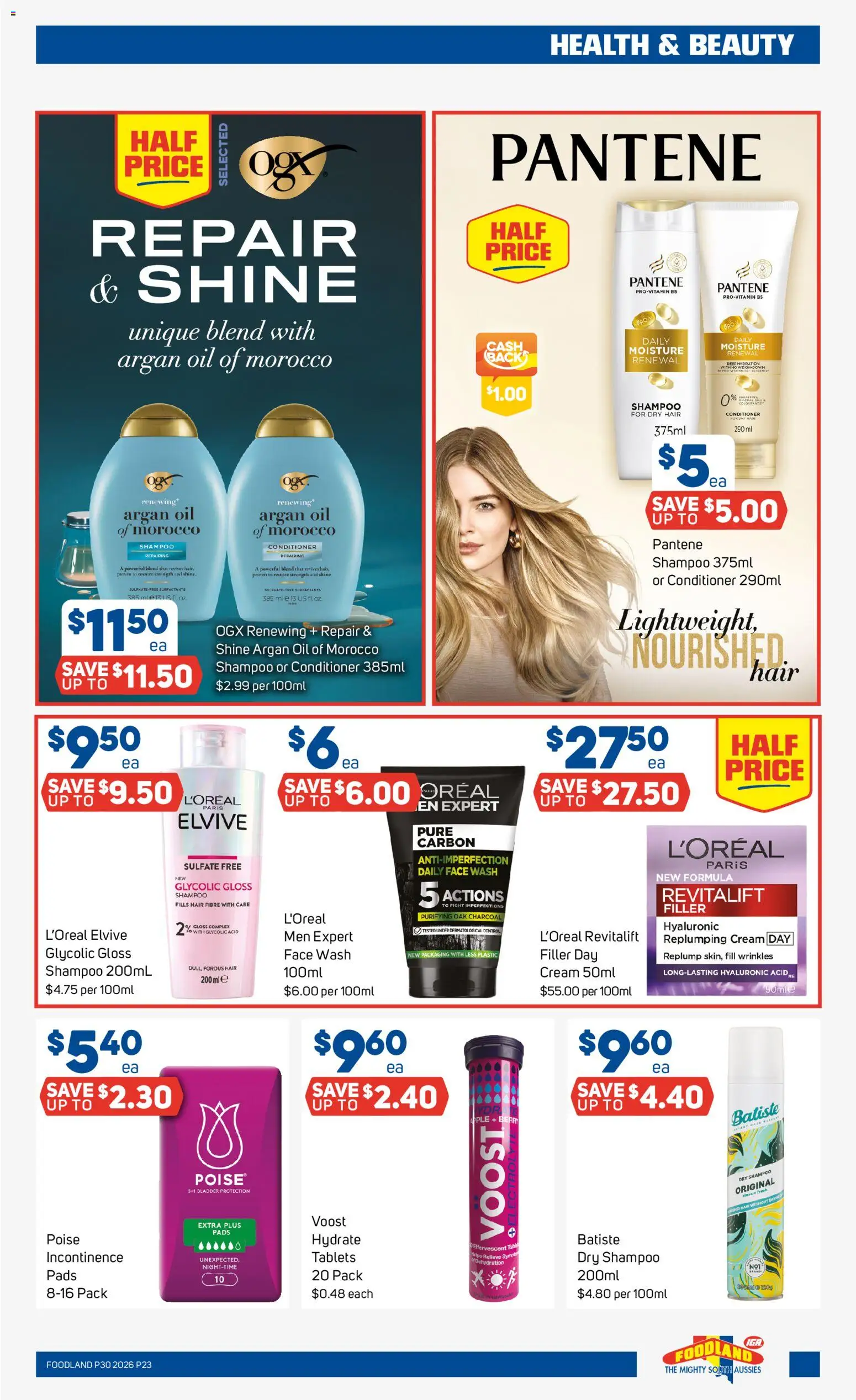 Foodland catalogue - valid from 22/07/2026 | Page: 23 | Products: Door, Shampoo, Conditioner, Face wash