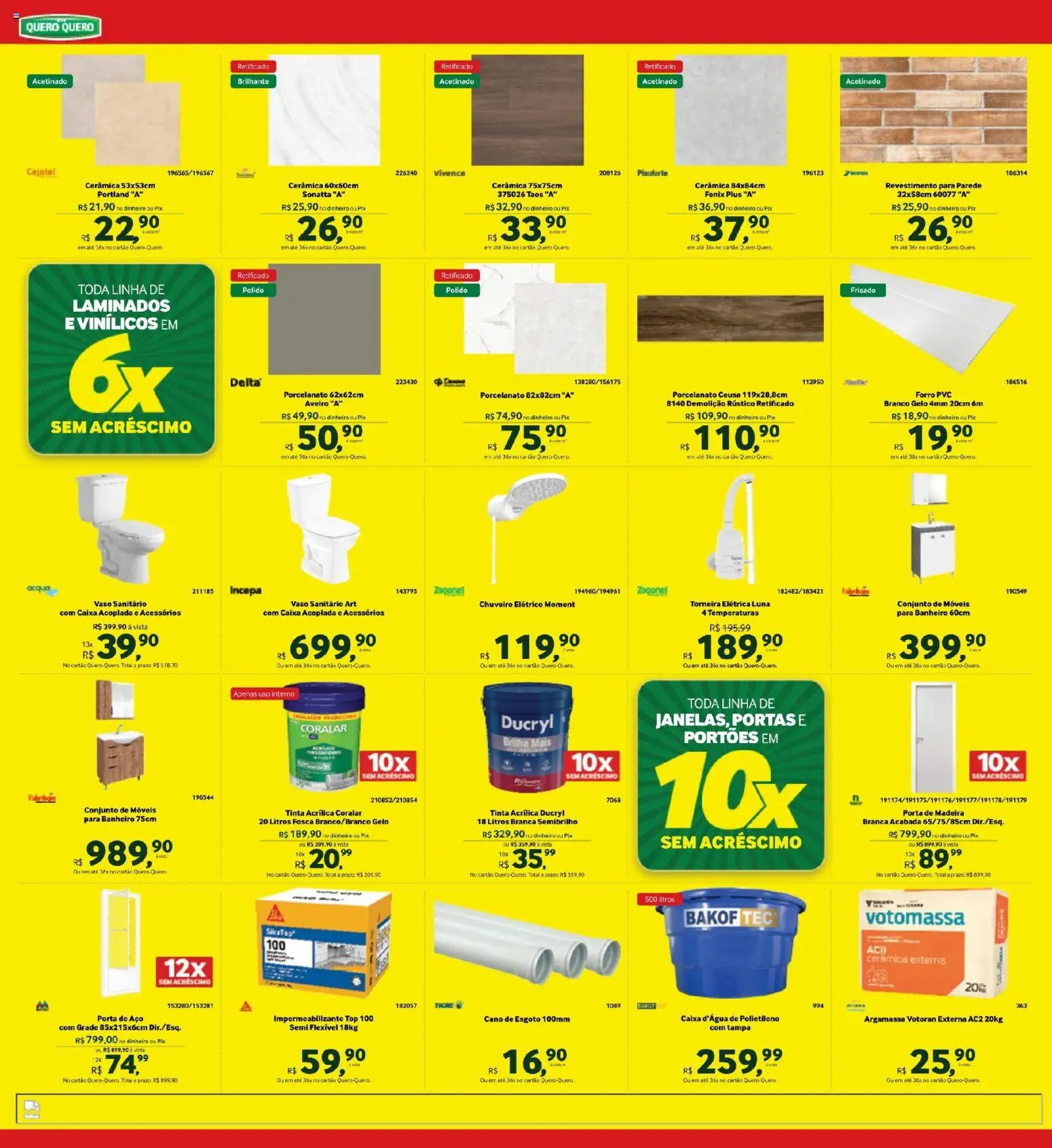 Lojas Quero-Quero Folheto - válido de 03/08/2026 | Página: 2 | Produtos: Impermeabilizante, Porcelanato, Caixa, Chuveiro