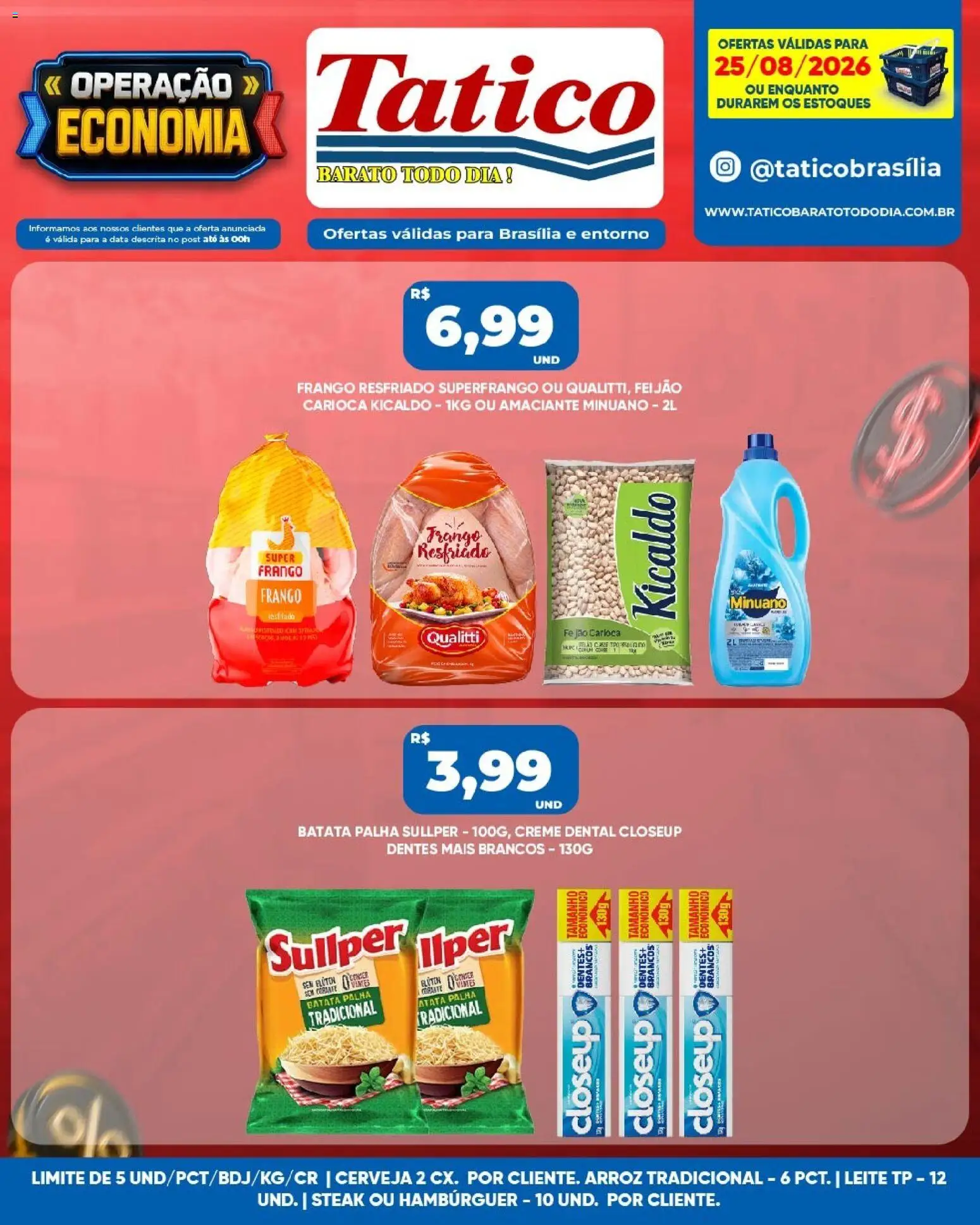 Tatico Folheto - válido de 25/08/2026 | Página: 4 | Produtos: Feijão, Steak, Creme, Creme dental