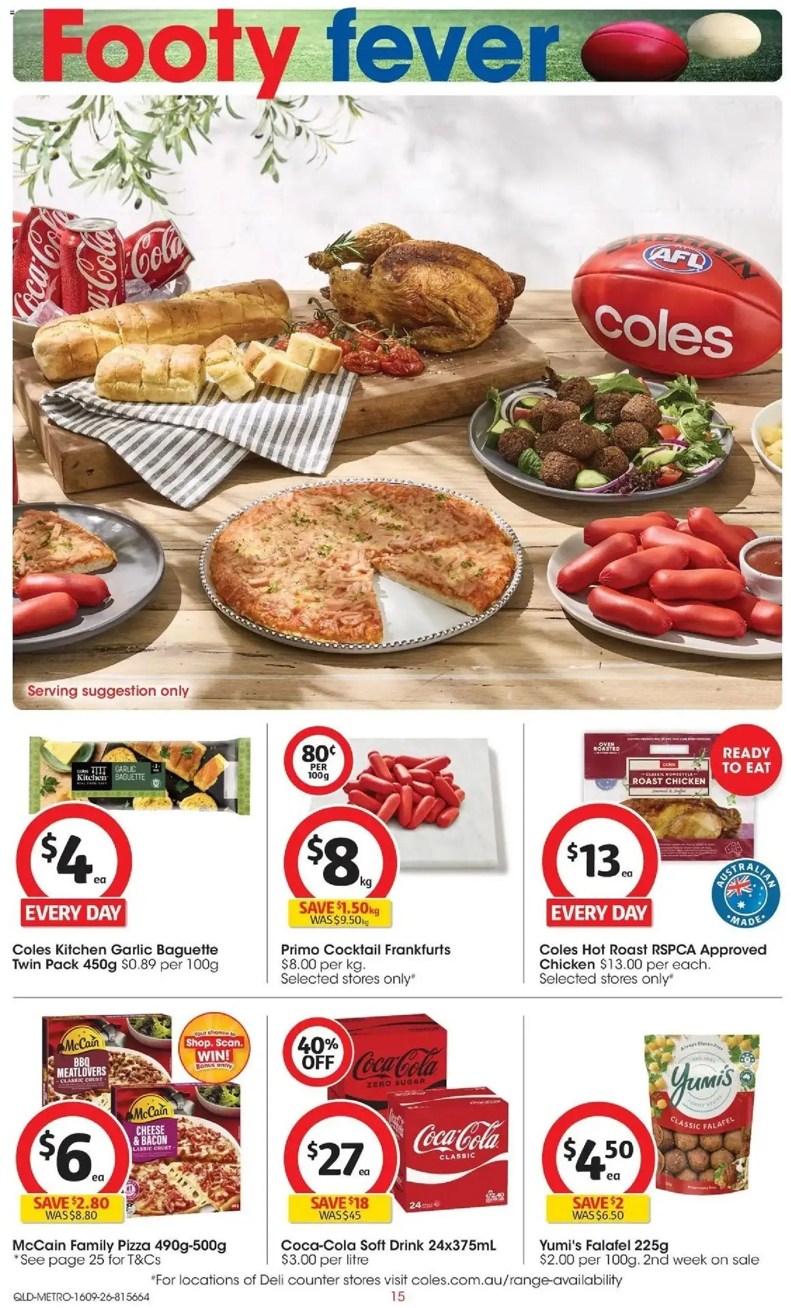 ﻿Coles catalogue valid from 16/09/2026 > Online Australia | Page: 15 | Products: Cheese, Pizza, Baguette, Oven