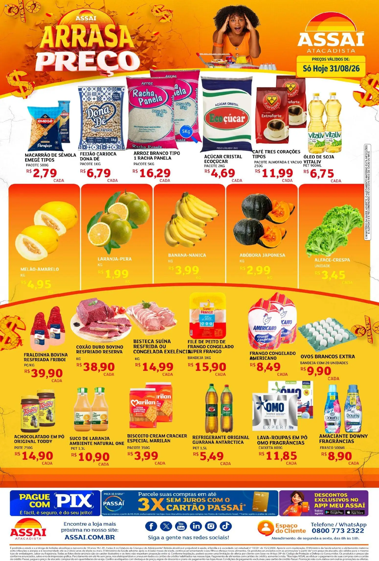 Assaí Atacadista Folheto - válido de 31/08/2026 | Página: 1 | Produtos: Guaraná, Panela, Bebidas, Arroz