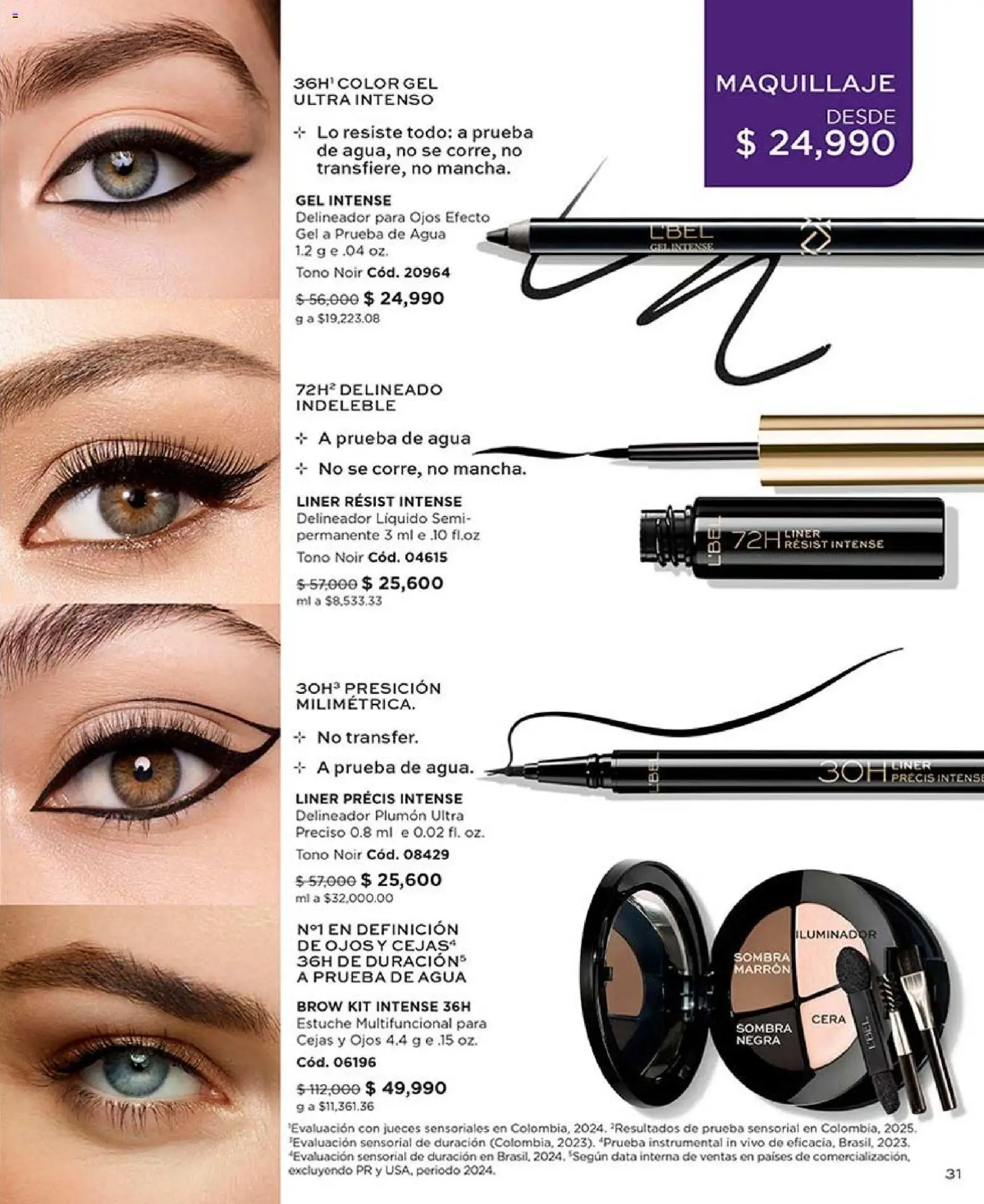 L'Bel revista - valida desde el 07/08/2026 | Página: 31 | Productos: Agua, Estuche, Maquillaje, Delineador