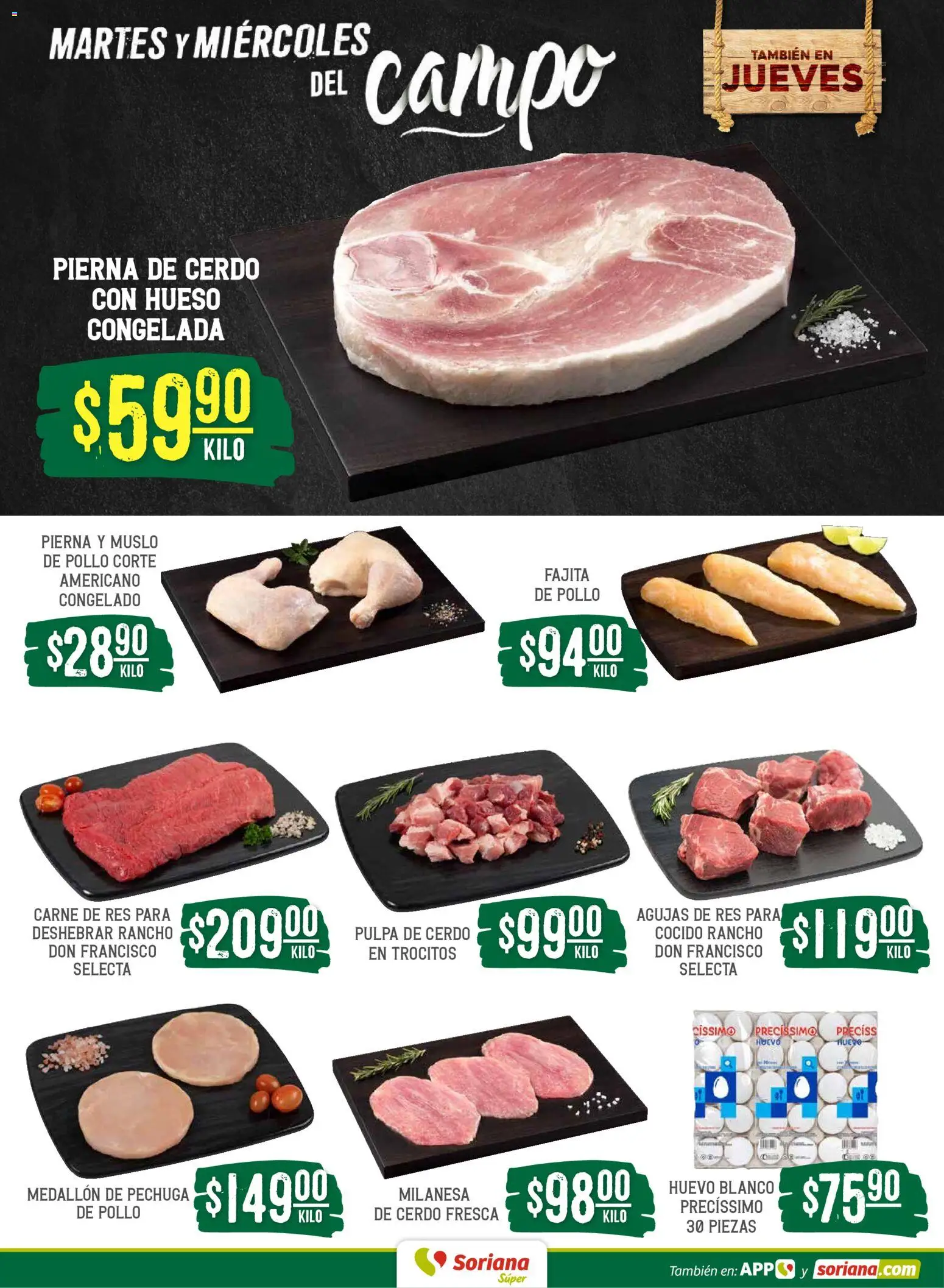 Nuevas ofertas de Soriana válidas en toda la República Mexicana desde el 05.05.2026. ¡Encuentra las mejores ofertas en Soriana Martes y Miércoles del Campo Súper: Tijuana, Mexicali, Ensenada, San Luis Río Colorado y Tecate! | Página: 4 | Productos: Pollo, Milanesa, Huevo, Res
