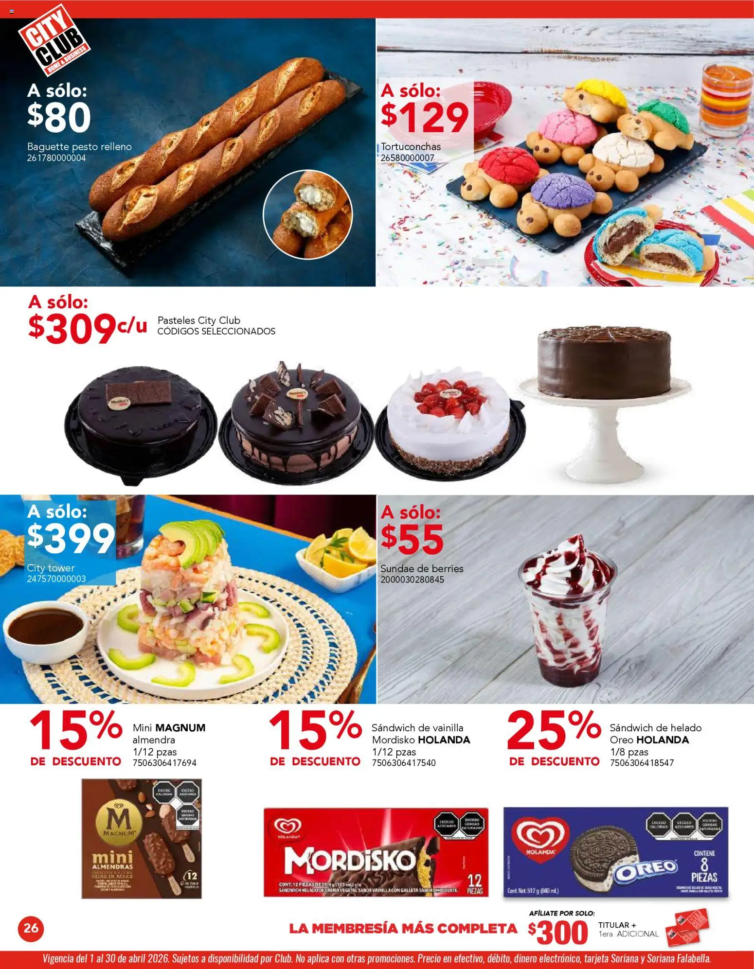 Nuevas ofertas de City Club válidas en toda la República Mexicana desde el 01.04.2026. ¡Encuentra las mejores ofertas en City Club catálogo! | Página: 26 | Productos: Almendras, Almendra, Helado
