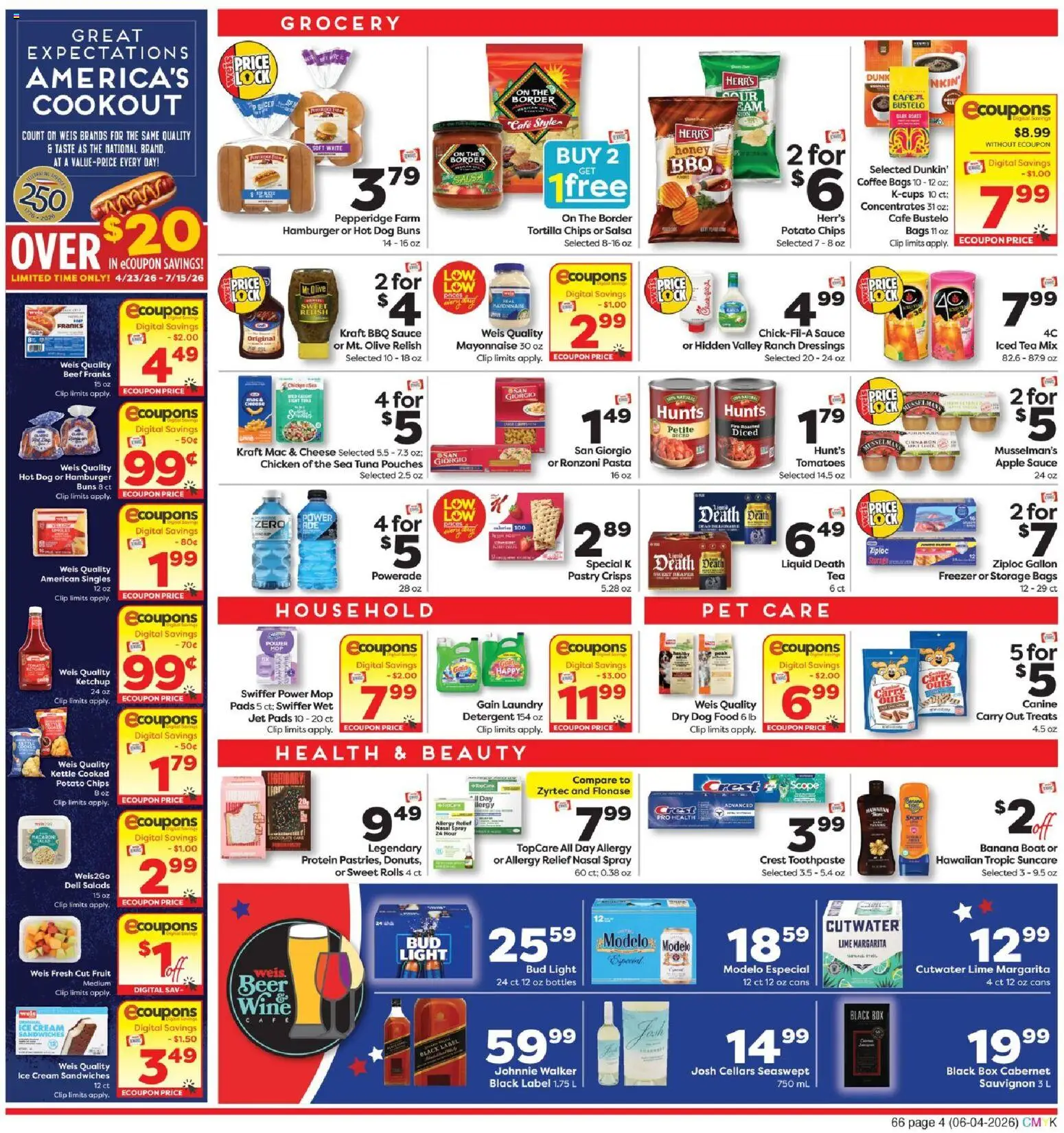 Weis Weekly Circular - NJ - valid from 04.06.2026 | Page: 4 | Products: Beef, Ketchup, Sauce, Kettle