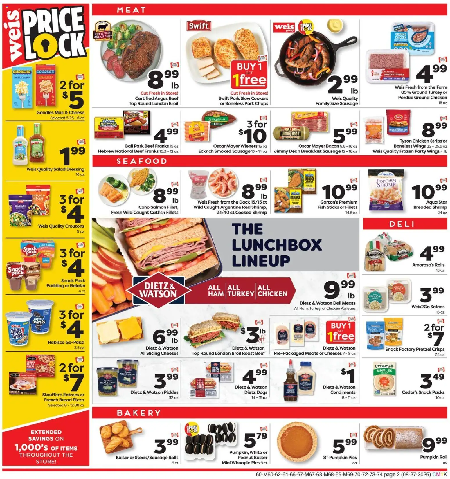 Weis Weekly Circular - MD - valid from 08/27/2026 | Page: 2 | Products: Popcorn, Bread, Bacon, Sausage