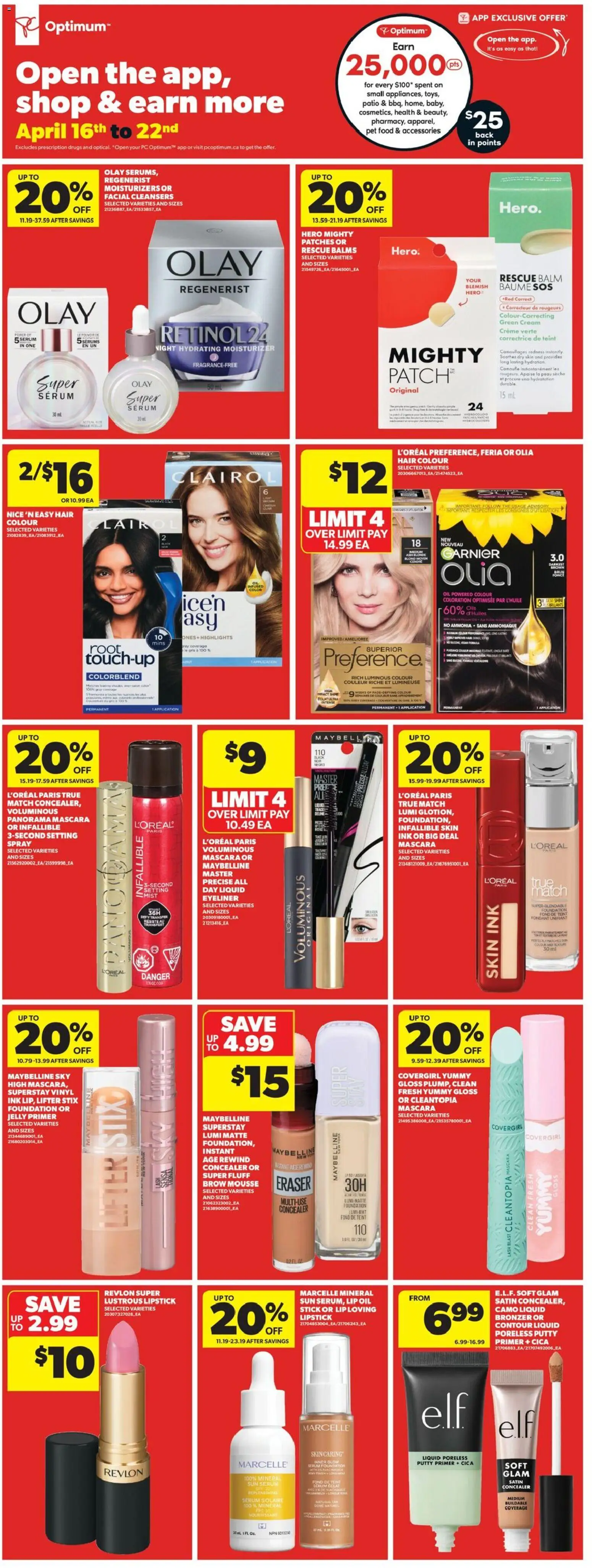 Real Canadian Superstore flyer valid from 16.04.2026 | Page: 25 | Products: PC, Concealer, Bronzer, Eyeliner