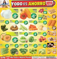 Vista previa de Casa Ley folleto Las ofertas de frutas y verdunas La Paz, nuevo folleto de la tienda, válido en México a partir del 11.06.2026 | Página: 1 | Productos: Cebolla, Papa, Durazno, Zanahoria