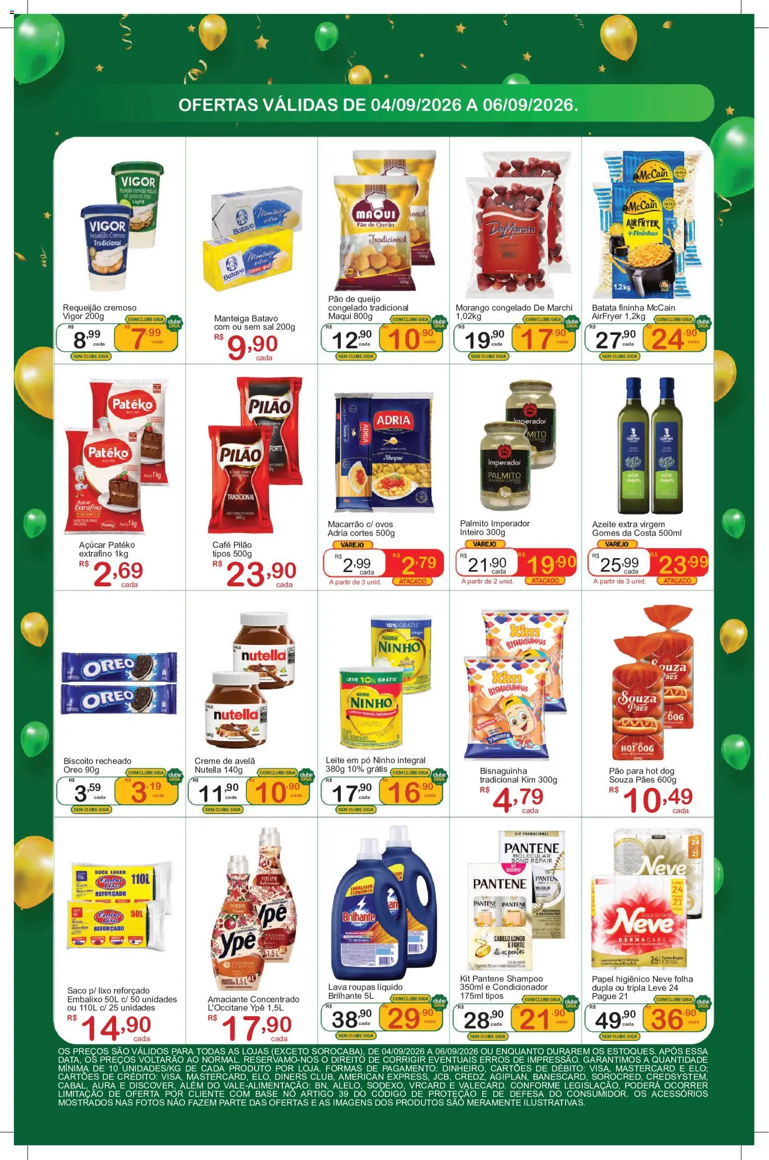 GIGA Atacado Folheto - válido de 04/09/2026 | Página: 2 | Produtos: Shampoo, Manteiga, Roupas, Biscoito recheado