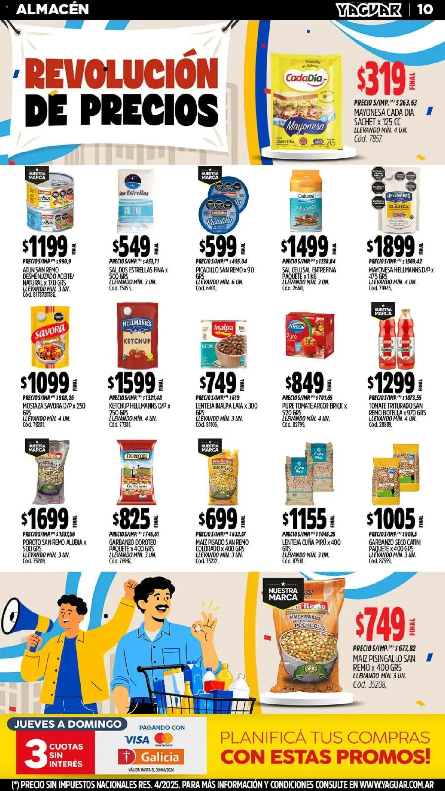 Yaguar - Oferta Semanal Chaco │ válido desde el 25.05.2026 | Página: 10 | Productos: Mayonesa, Ketchup, Maiz, Garbanzos