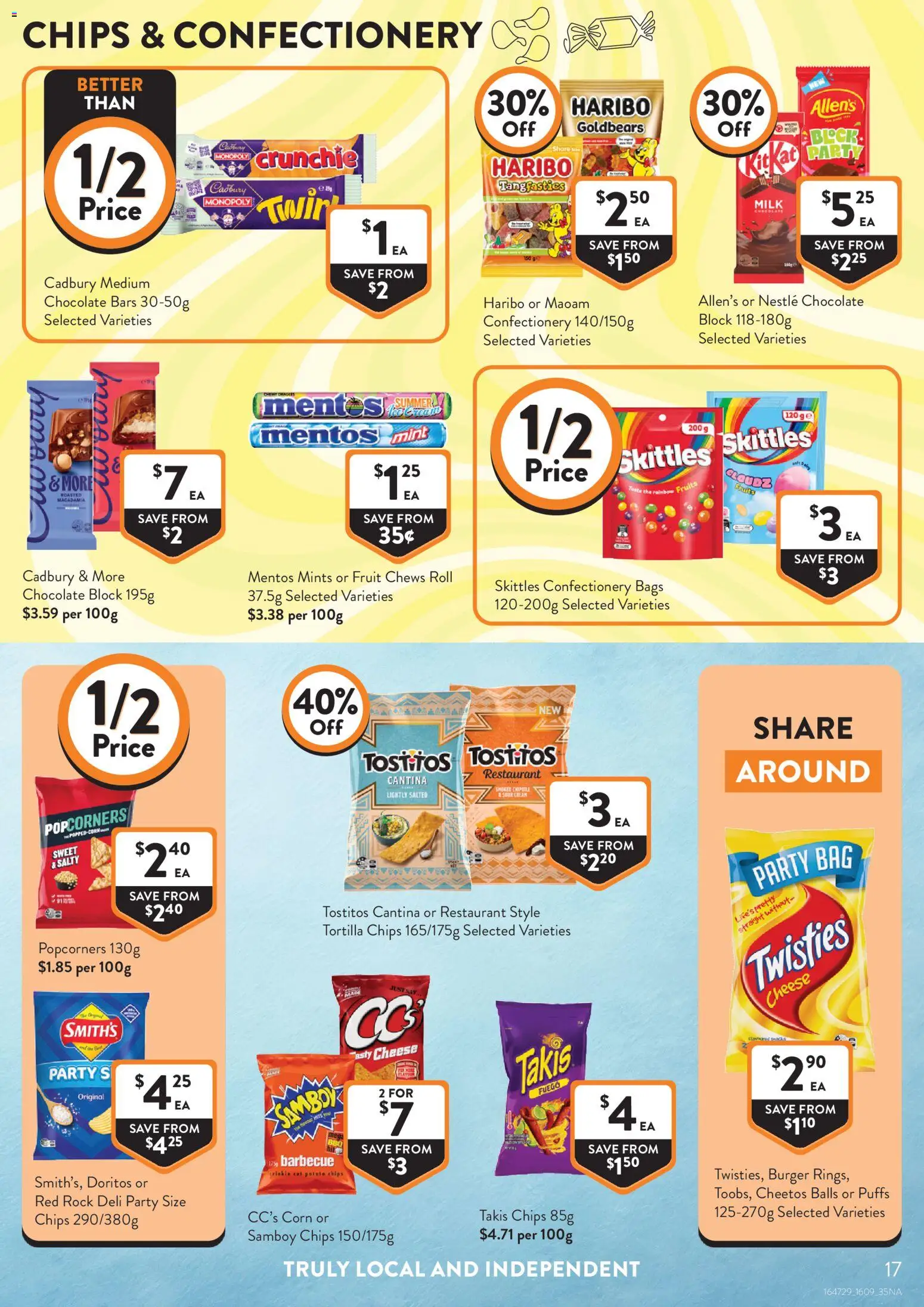 Foodworks catalogue - valid from 16/09/2026 | Page: 17 | Products: Confectionery, Milk, Tortilla chips, Fruits