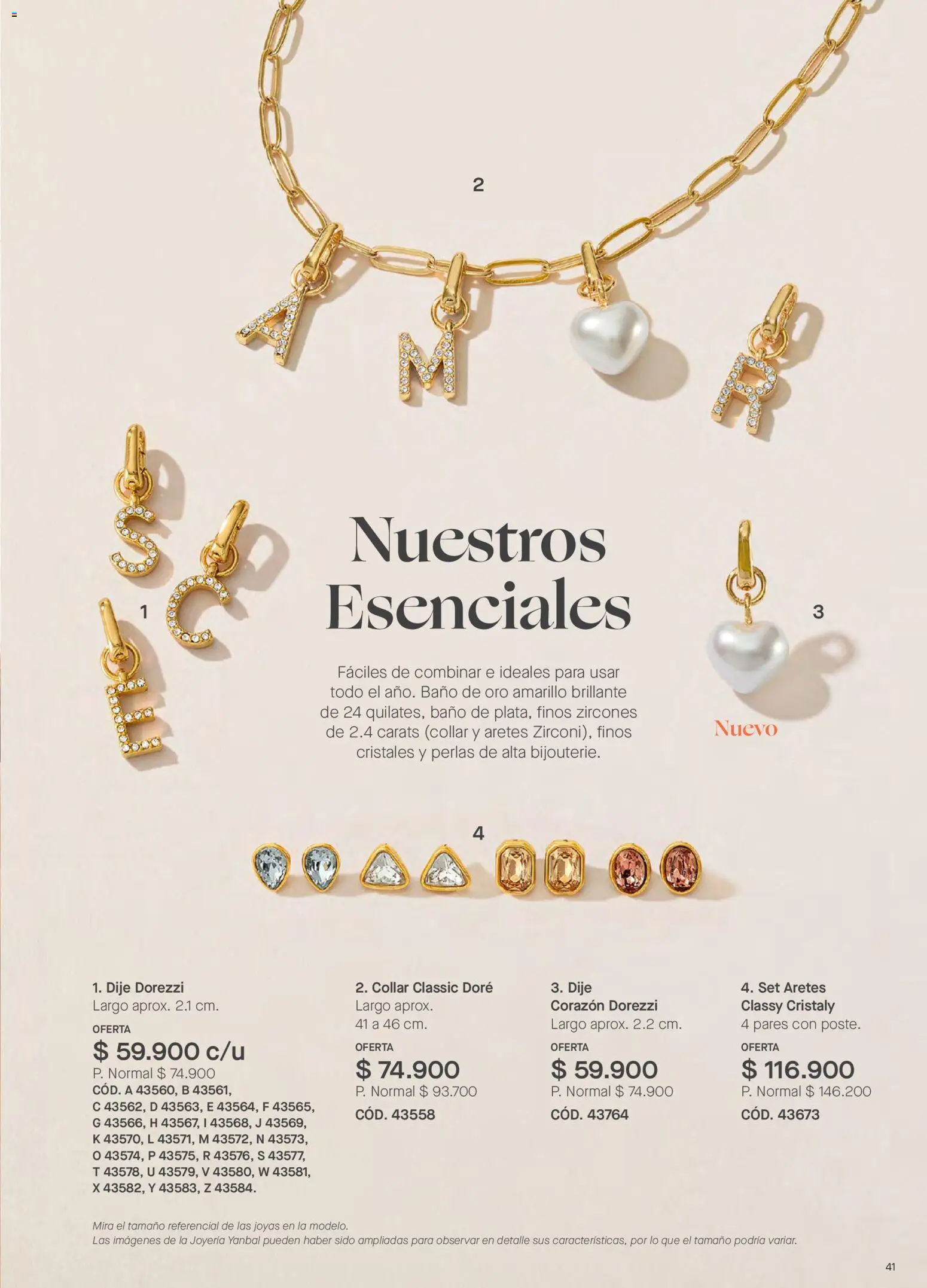 Yanbal revista - valida desde el 15/08/2026 | Página: 41 | Productos: Aretes, Baño, Collar, Dije