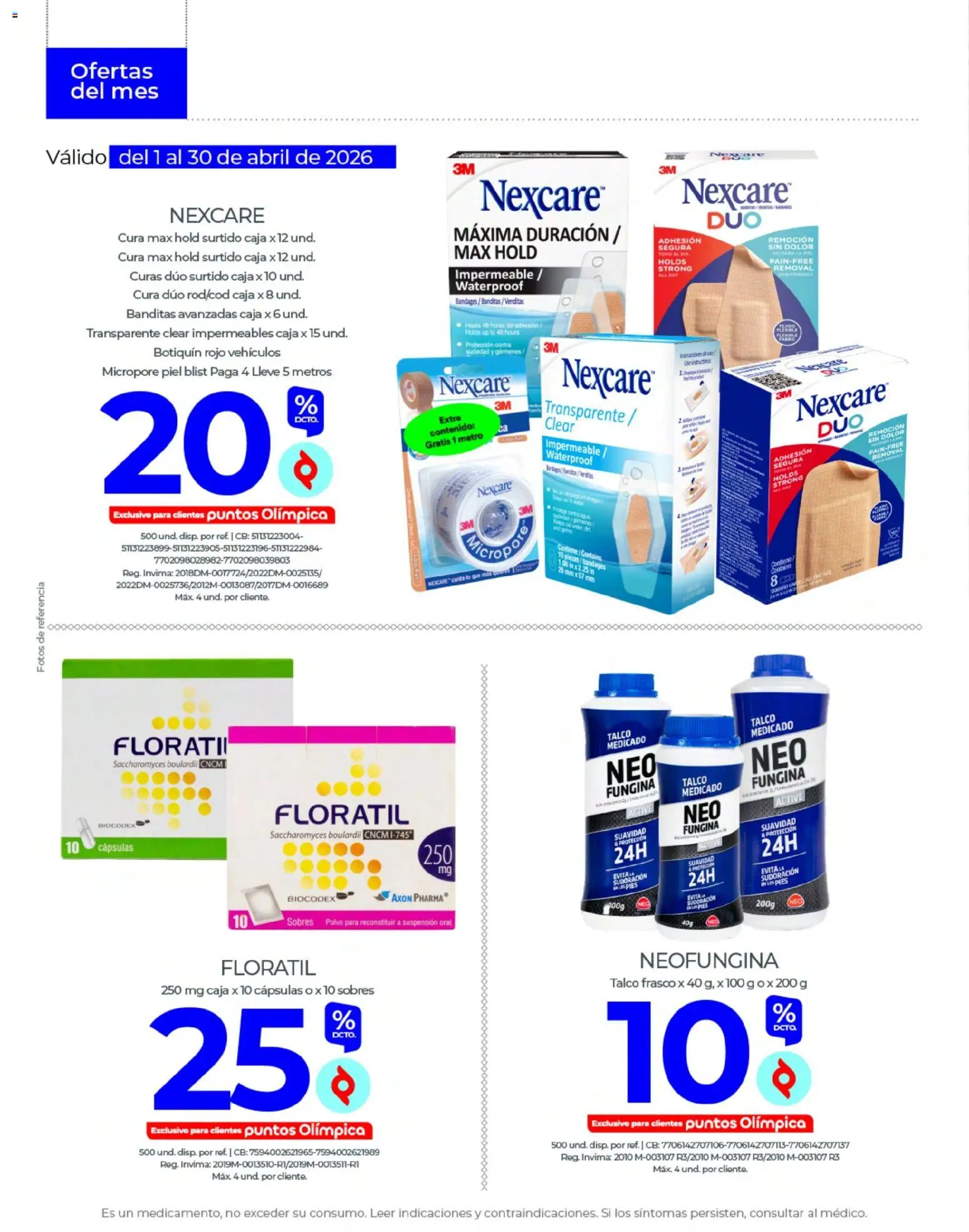 Olímpica revista - valida desde el 01.04.2026 | Página: 12 | Productos: Agua, Frasco, Sobre, Caja