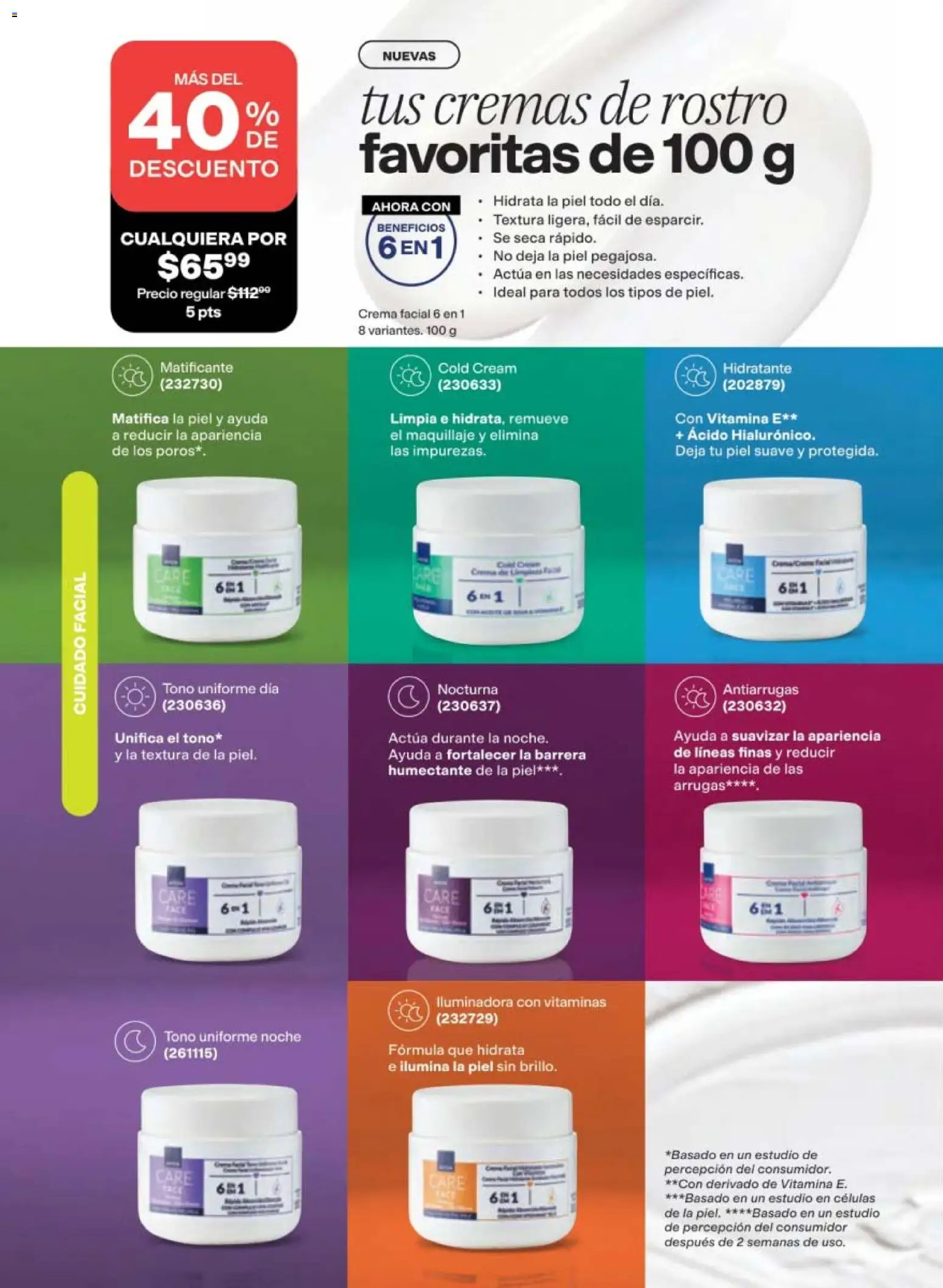 Nuevas ofertas de AVON válidas en toda la República Mexicana desde el 11/09/2026. ¡Encuentra las mejores ofertas en AVON campaña 14 2026! | Página: 122 | Productos: Crema, Crema facial, Vitaminas, Maquillaje