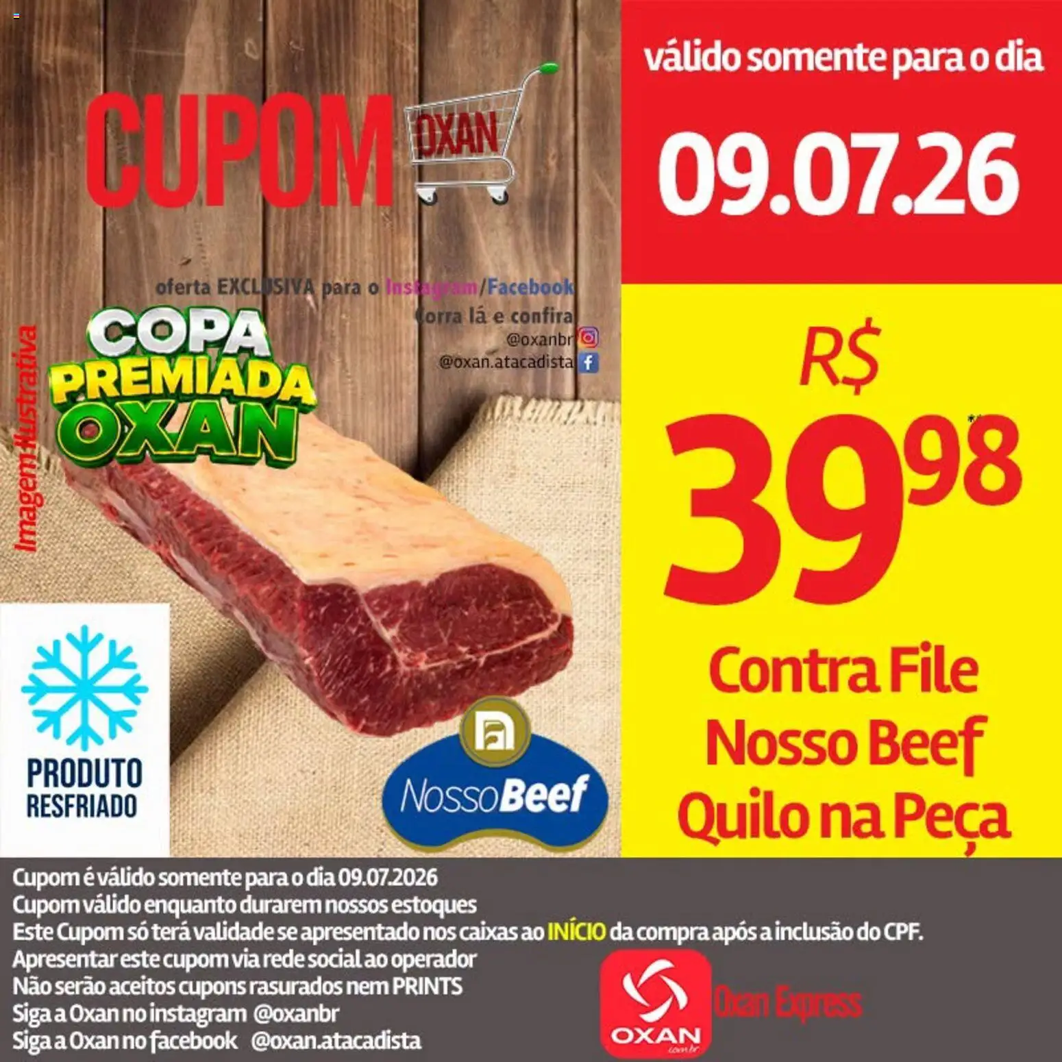 Oxan Atacadista Folheto - válido de 09/07/2026 | Página: 2 | Produtos: Contra filé, Copa