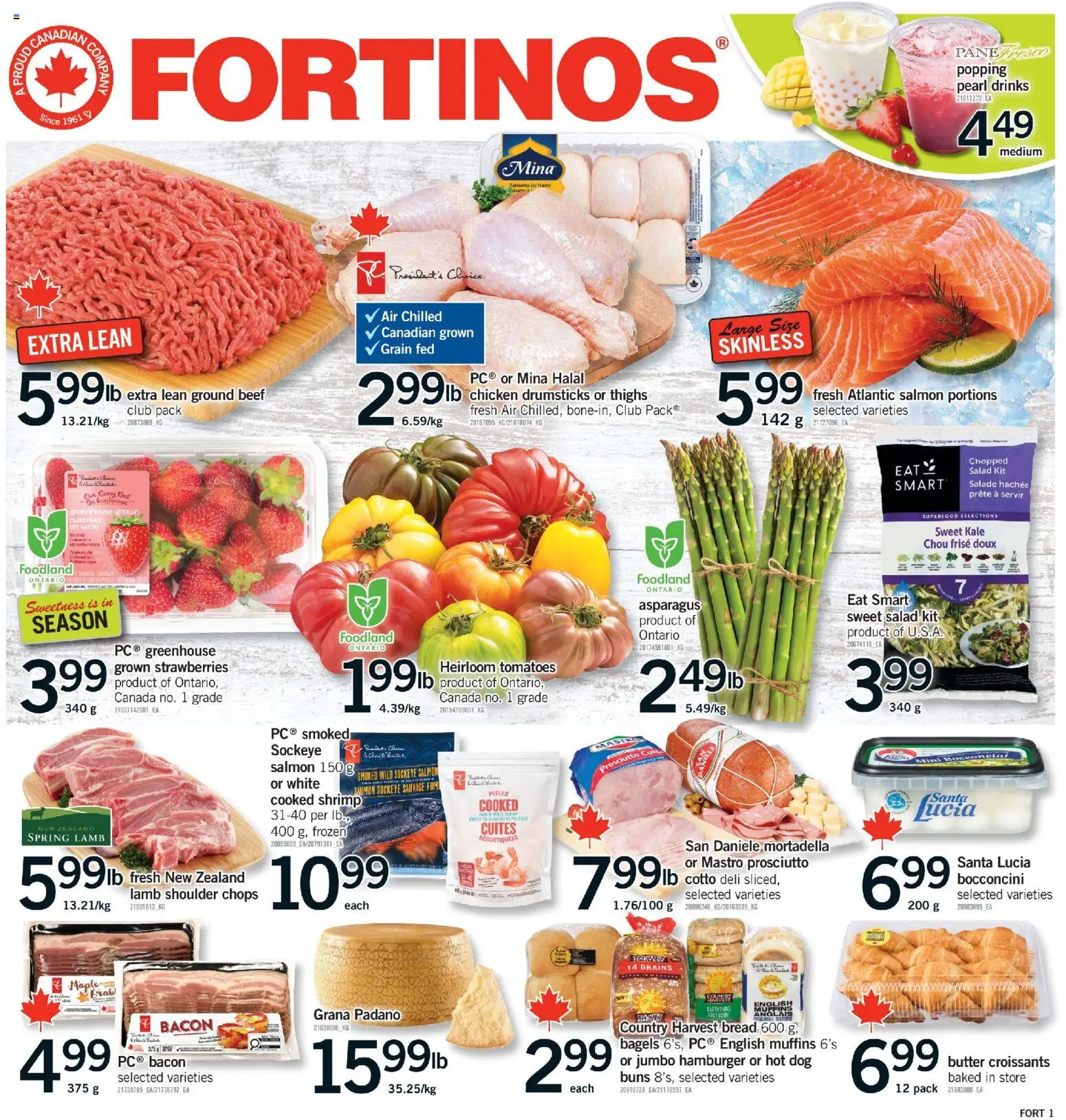 Fortinos flyer valid from 28.05.2026 | Page: 1 | Products: Beef, Butter, Chicken, Tomatoes