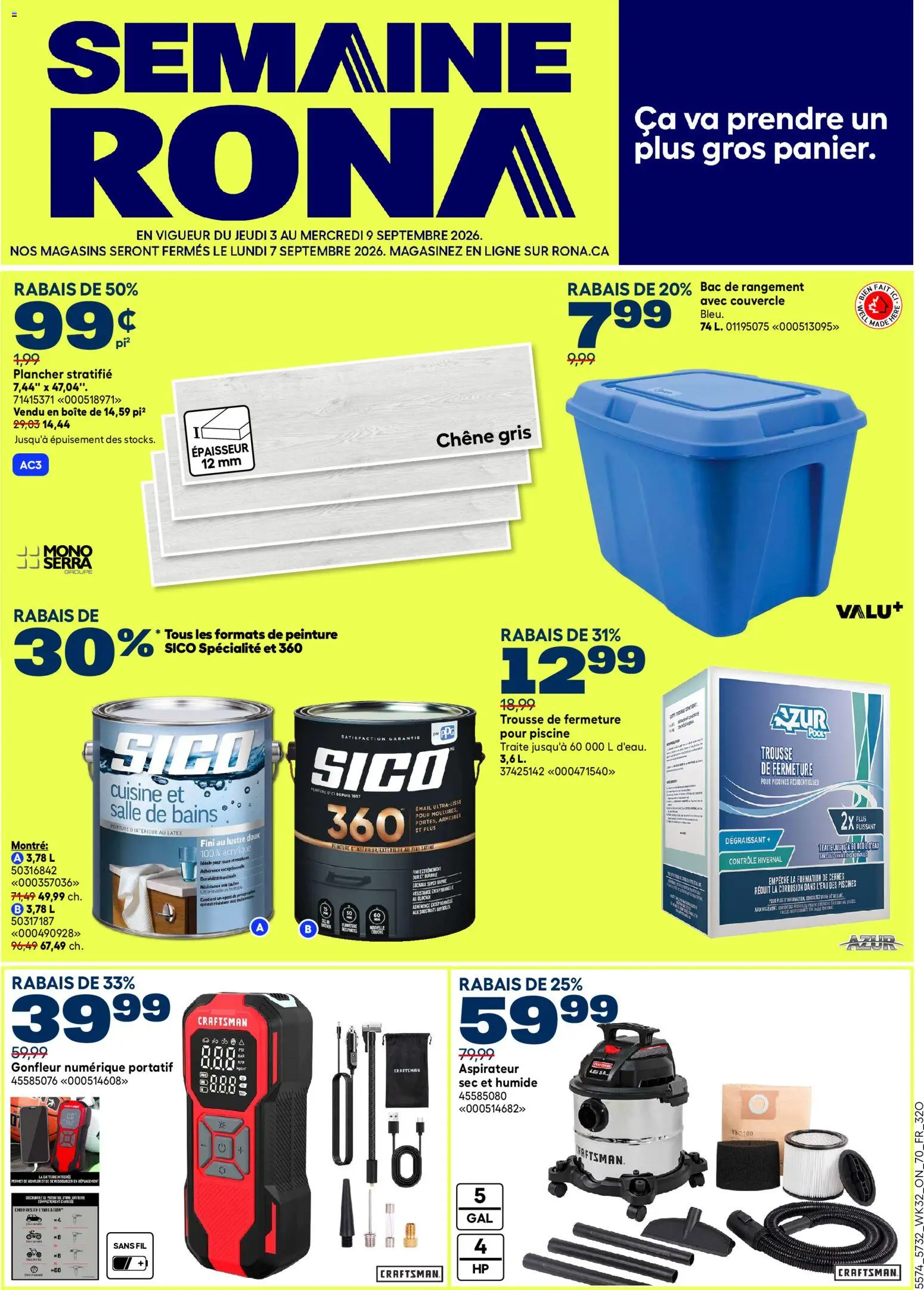 Rona flyer valid from Sep 3, 2026 | Page: 2 | Products: Coat