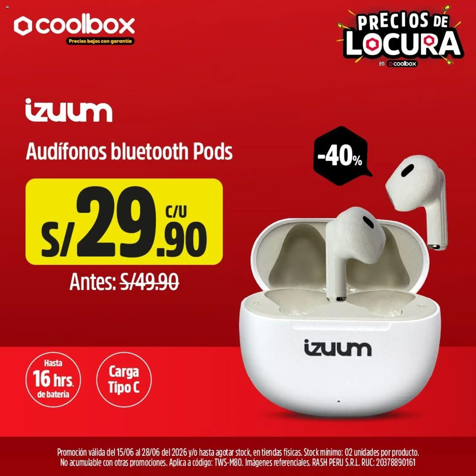 Catálogo Coolbox válido desde 15.06.2026 | Página: 3 | Productos: Batería, Audífonos
