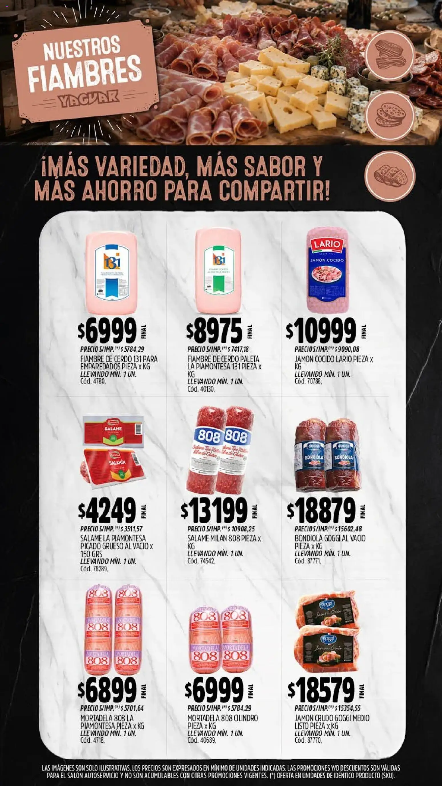 Yaguar - Oferta Semanal Chaco │ válido desde el 28/09/2026 | Página: 7 | Productos: Jamón crudo, Paleta, Salame, Cerdo
