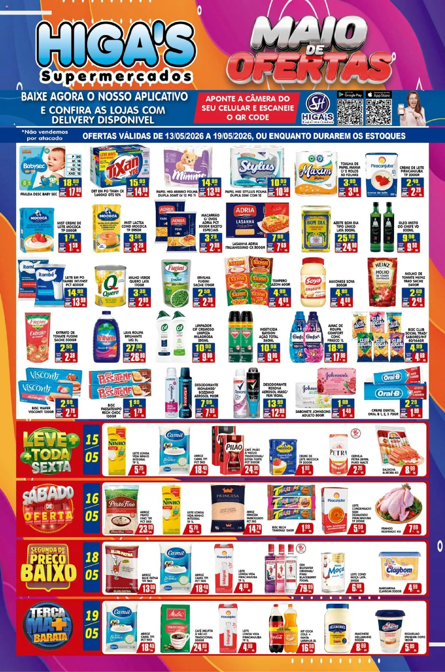 Higa's Supermercado Folheto - válido de 13.04.2026 | Página: 1 | Produtos: Arroz, Baixo, Rexona, Creme de leite