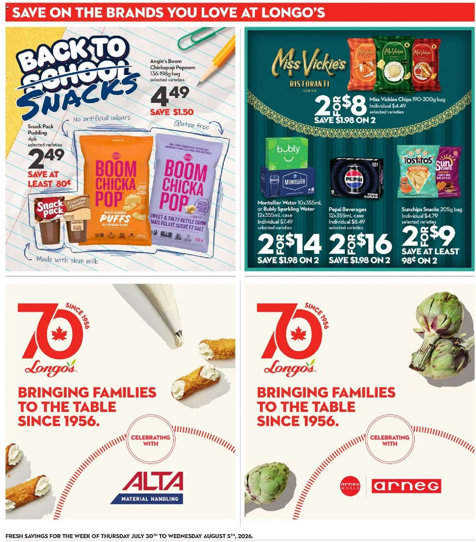 Longo's flyer valid from Aug 6, 2026 | Page: 21 | Products: Chips, Bag, Kettle, Table