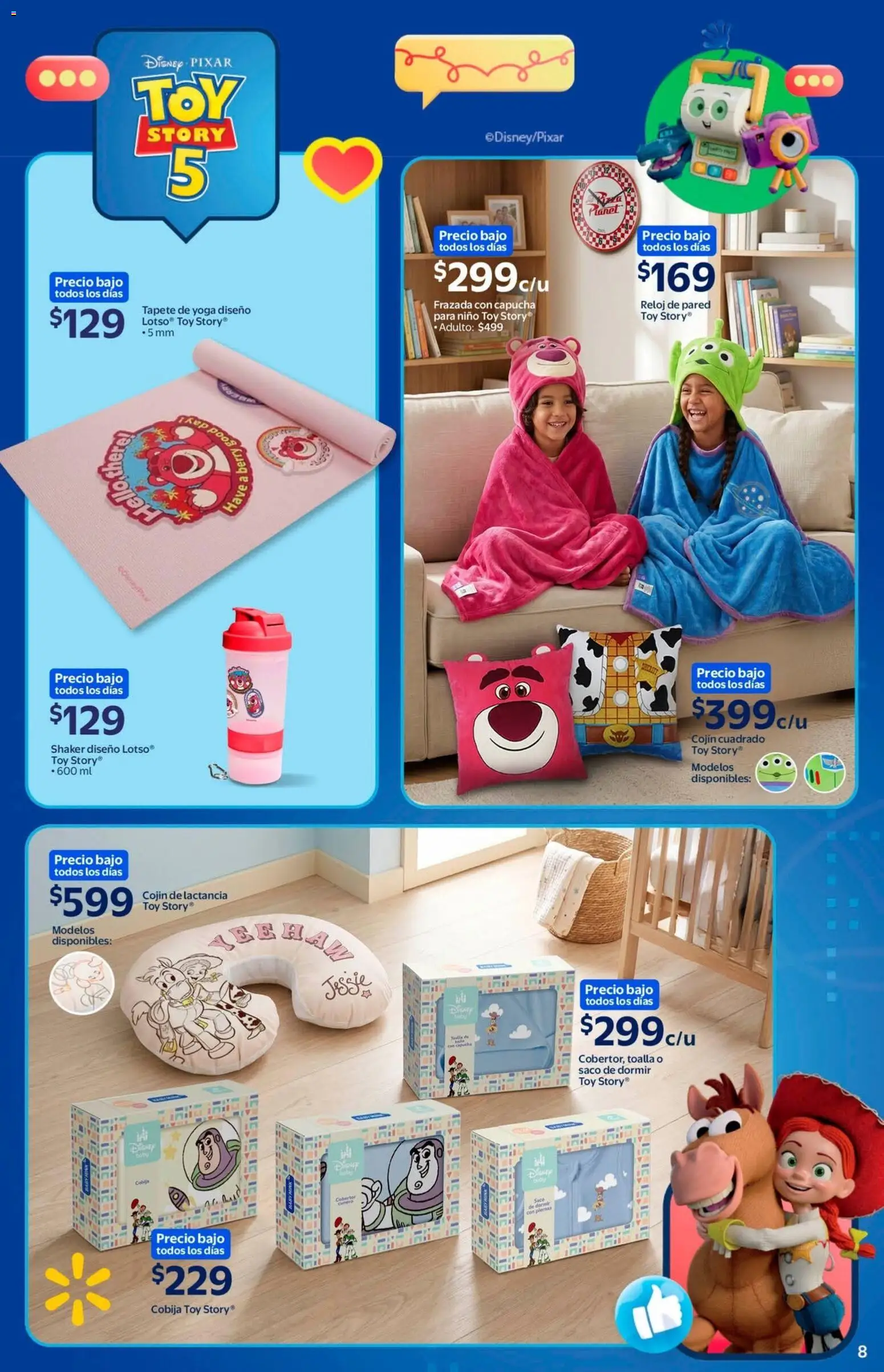 Nuevas ofertas de Walmart válidas en toda la República Mexicana desde el 08.06.2026. ¡Encuentra las mejores ofertas en Walmart folleto Toy Story! | Página: 8 | Productos: Toalla, Cobija, Tapete, Reloj