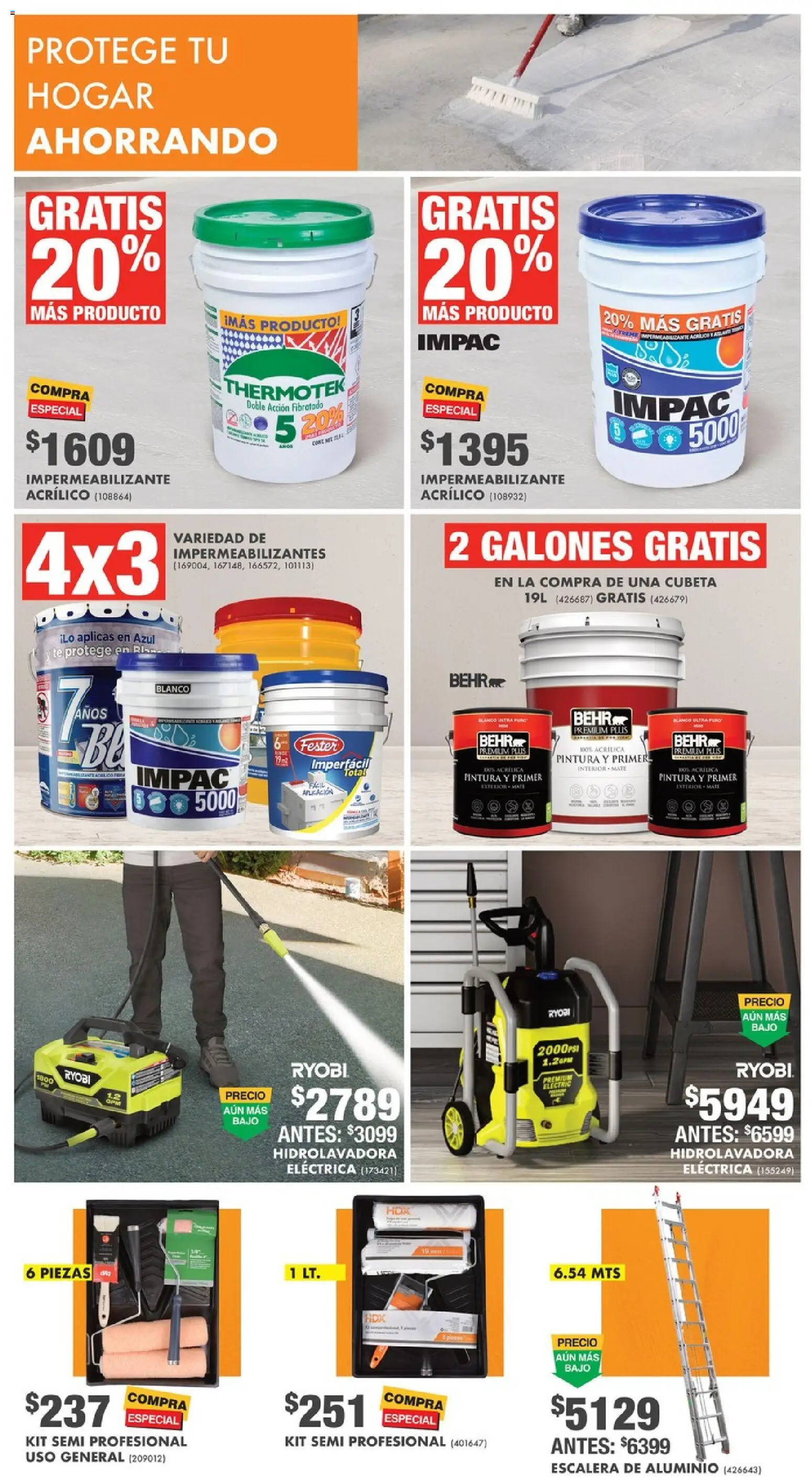 Nuevas ofertas de Home Depot válidas en toda la República Mexicana desde el 16.04.2026. ¡Encuentra las mejores ofertas en Home Depot catálogo! | Página: 18 | Productos: Hidrolavadora, Impermeabilizante, Té, Pintura