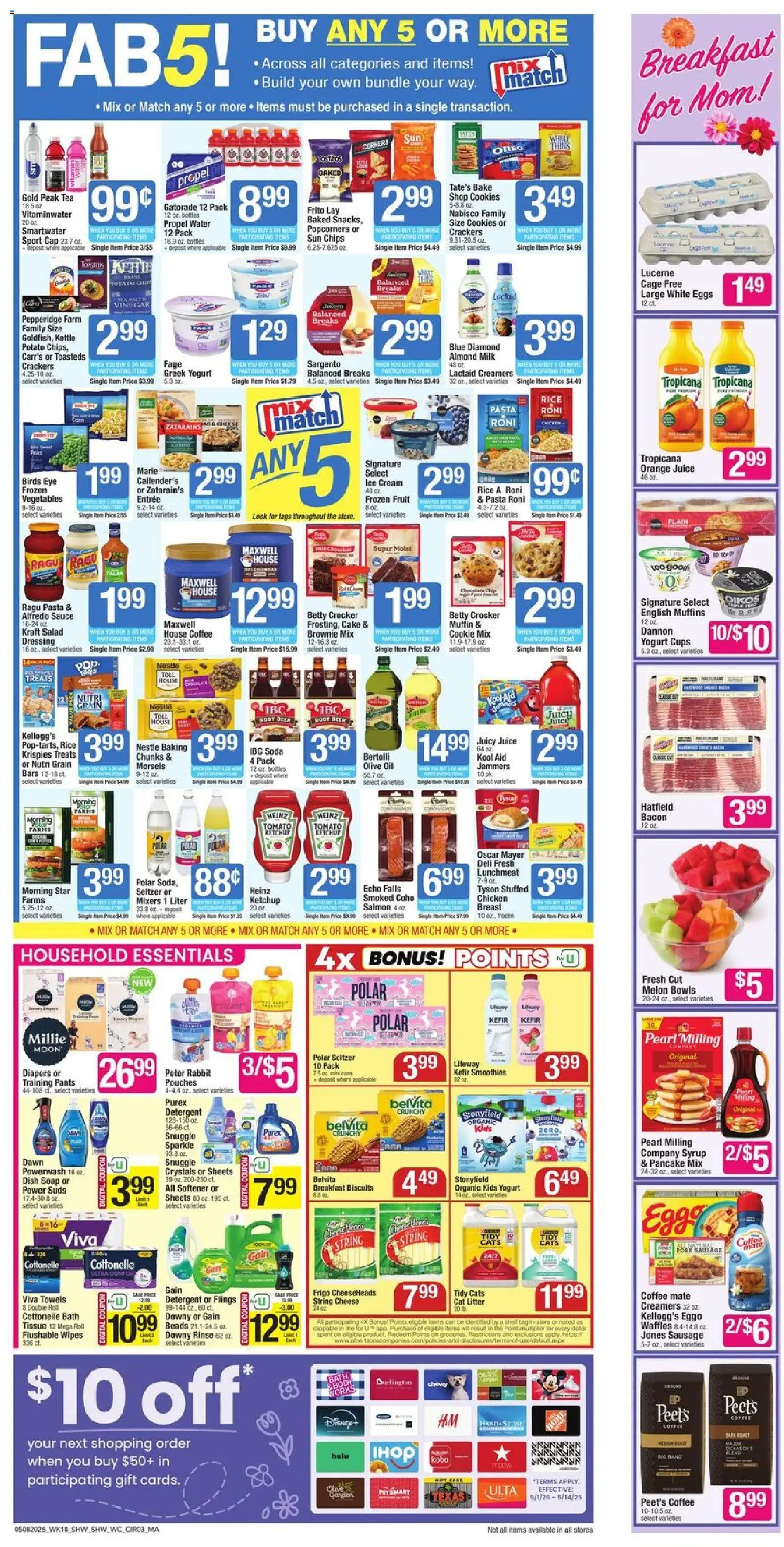 Shaw's Weekly Ad - MA - valid from 08.05.2026 | Page: 4 | Products: Milk, Oil, Soap, Pork