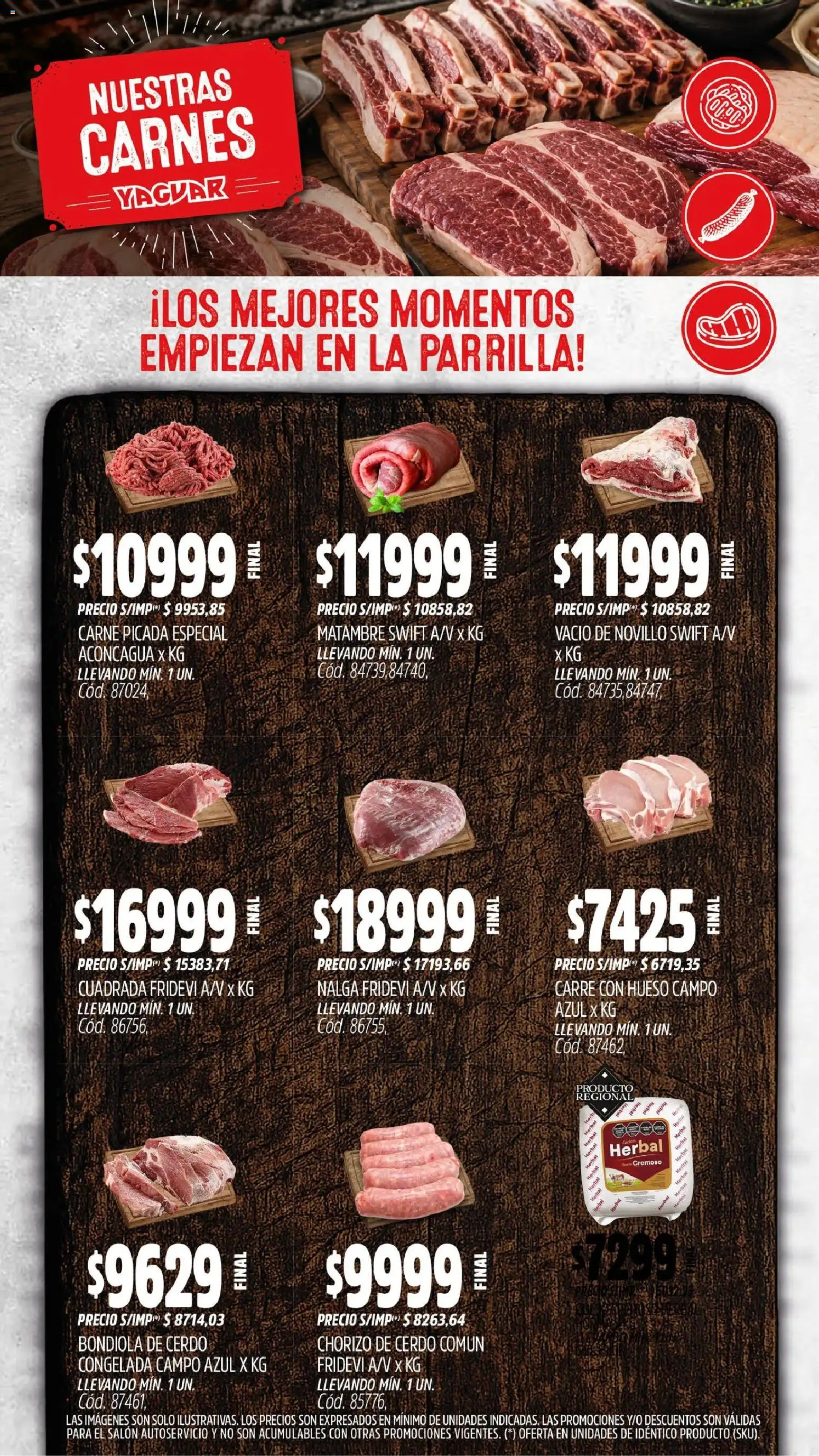 Yaguar - Oferta Semanal Neuquen │ válido desde el 31/08/2026 | Página: 7 | Productos: Parrilla, Bondiola de cerdo, Cerdo, Carne picada