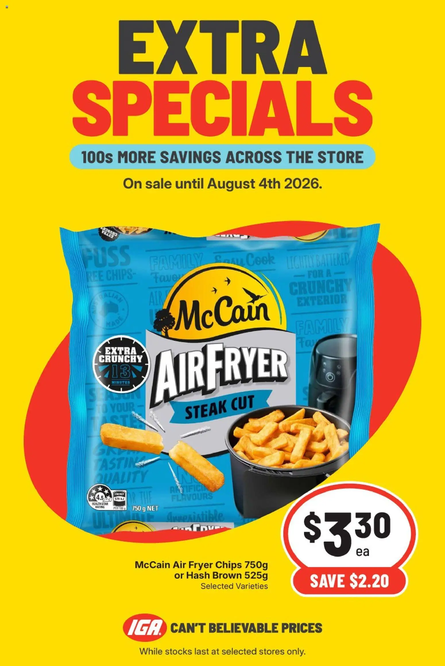 IGA catalogue - valid from 29/07/2026 | Page: 1 | Products: Chips, Steak