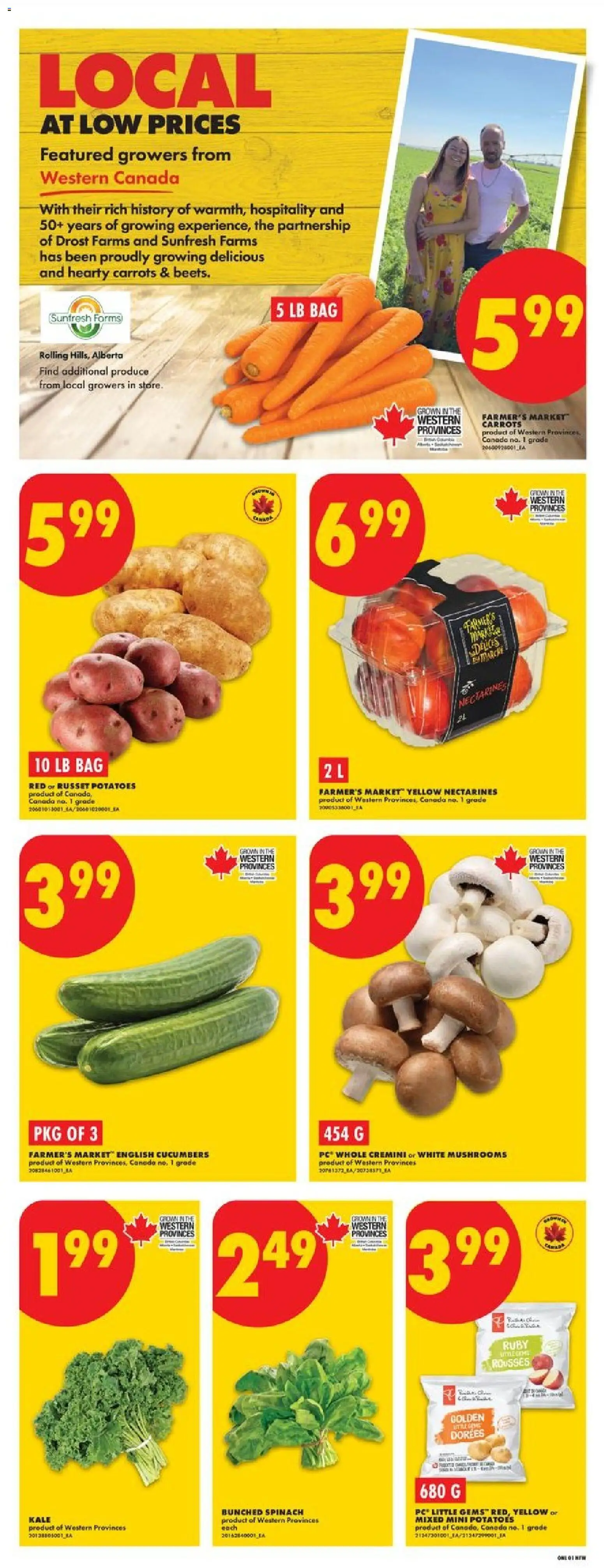 No Frills flyer valid from Aug 20, 2026 | Page: 3 | Products: Cucumbers, Potatoes, Kale, Mushrooms