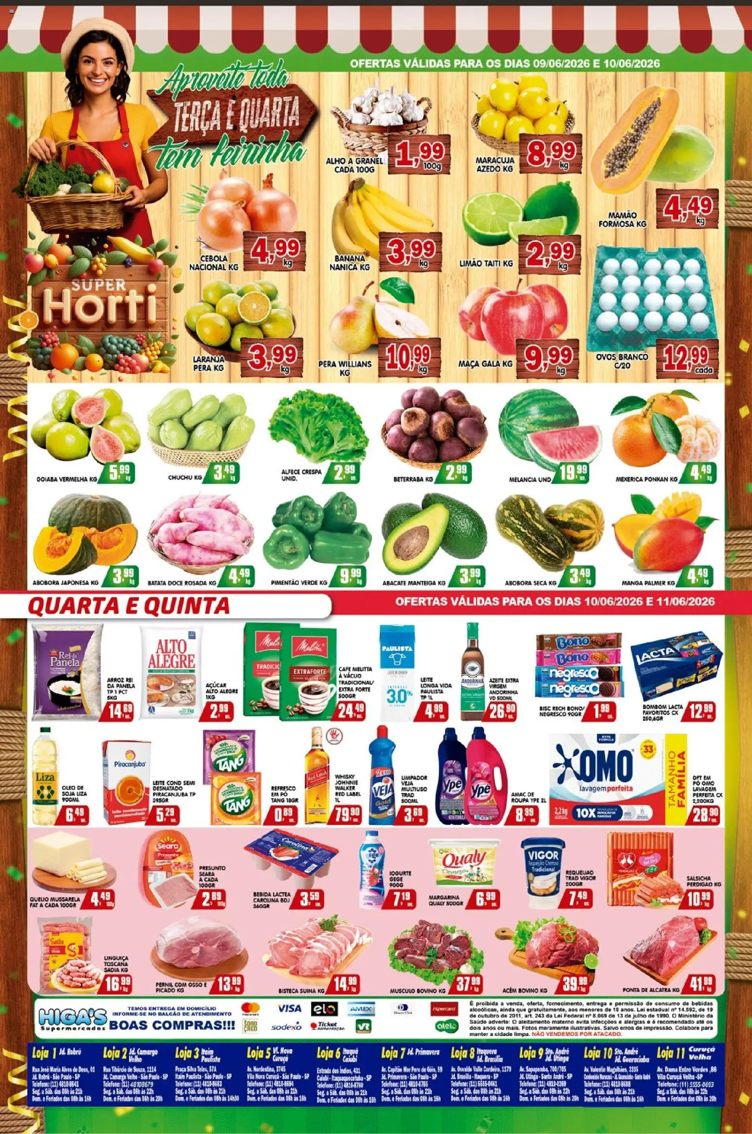 Higa's Supermercado Folheto - válido de 10.06.2026 | Página: 4 | Produtos: Refresco, Pernil, Mamão, Batata
