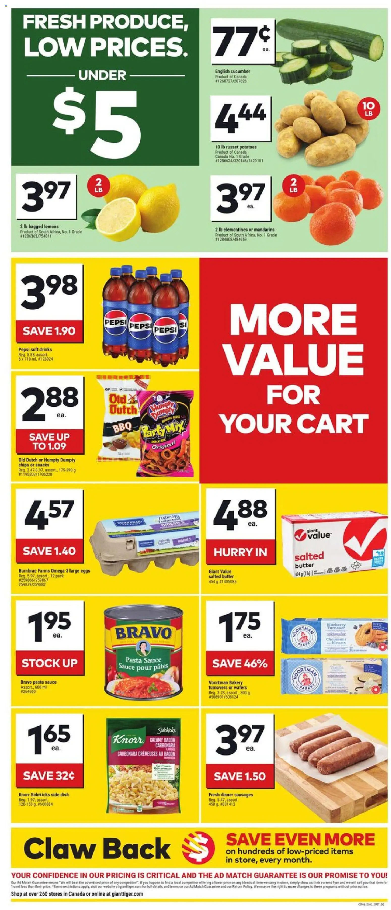 Giant Tiger flyer valid from 17.06.2026 | Page: 2 | Products: Pasta, Chips, Potatoes, Bakery