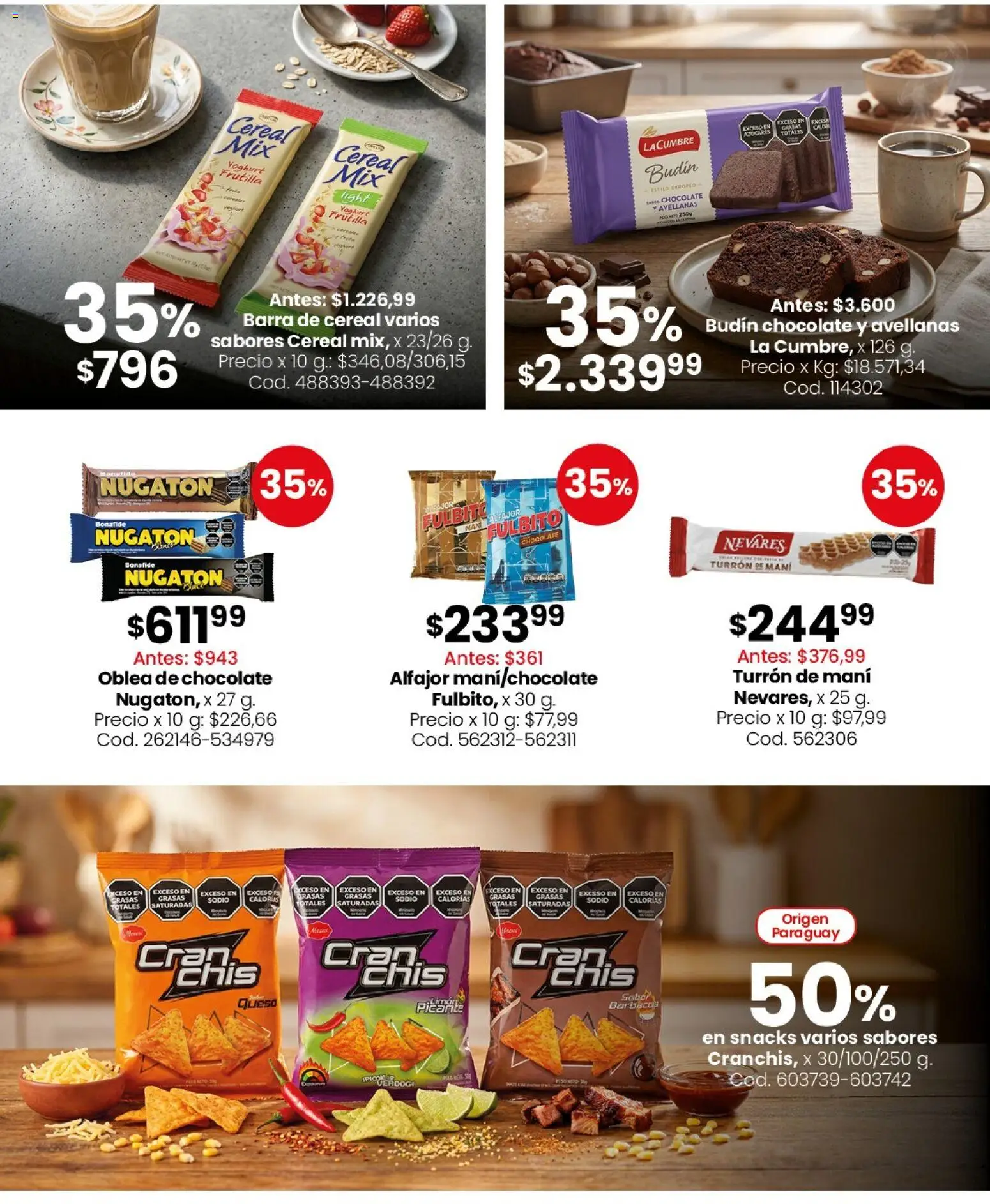 Coto - Almacén y bebidas │ válido desde el 20/07/2026 | Página: 6 | Productos: Budín, Queso, Chocolate, Alfajor