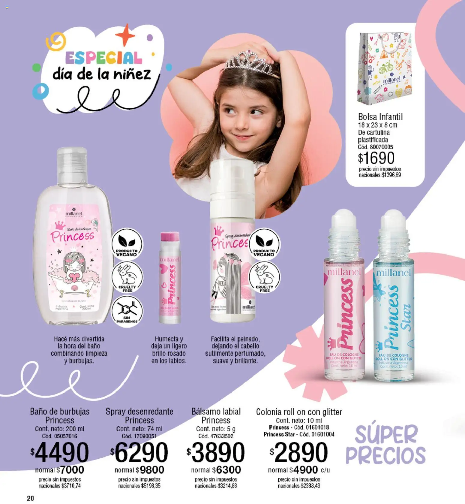 Millanel - Catálogo │ válido desde el 20/07/2026 | Página: 20 | Productos: Bolsa, Glitter, Bálsamo, Bálsamo labial